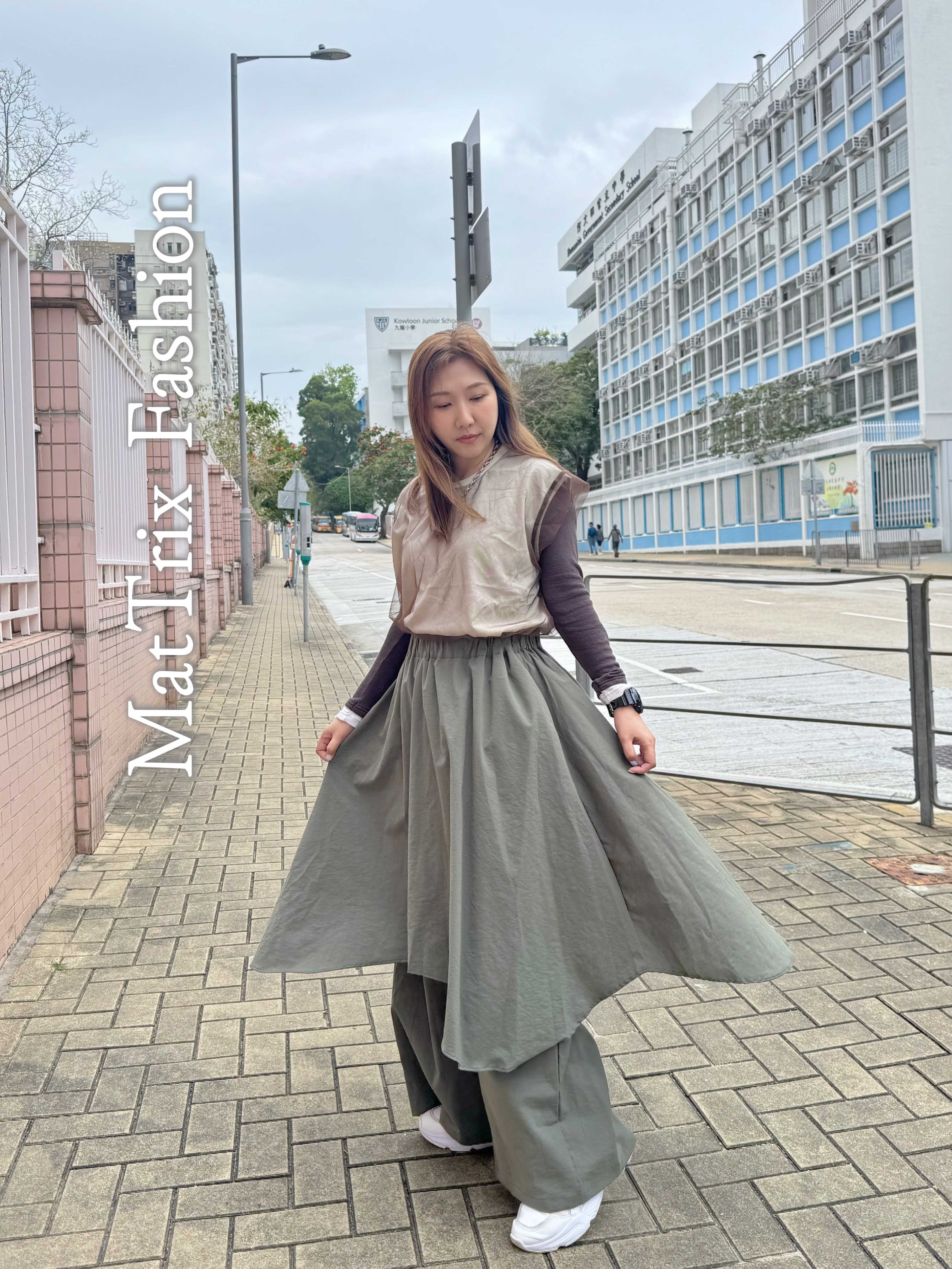 PT1051 假2件長裙褲 原價$339