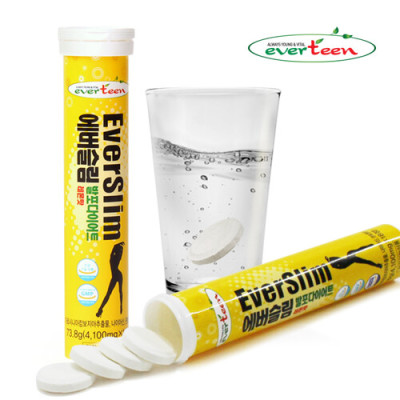 韓國Everteen Diet 藤黃果&綜合維 他命發泡錠 檸檬口味輕盈發泡錠18片 【黃色】