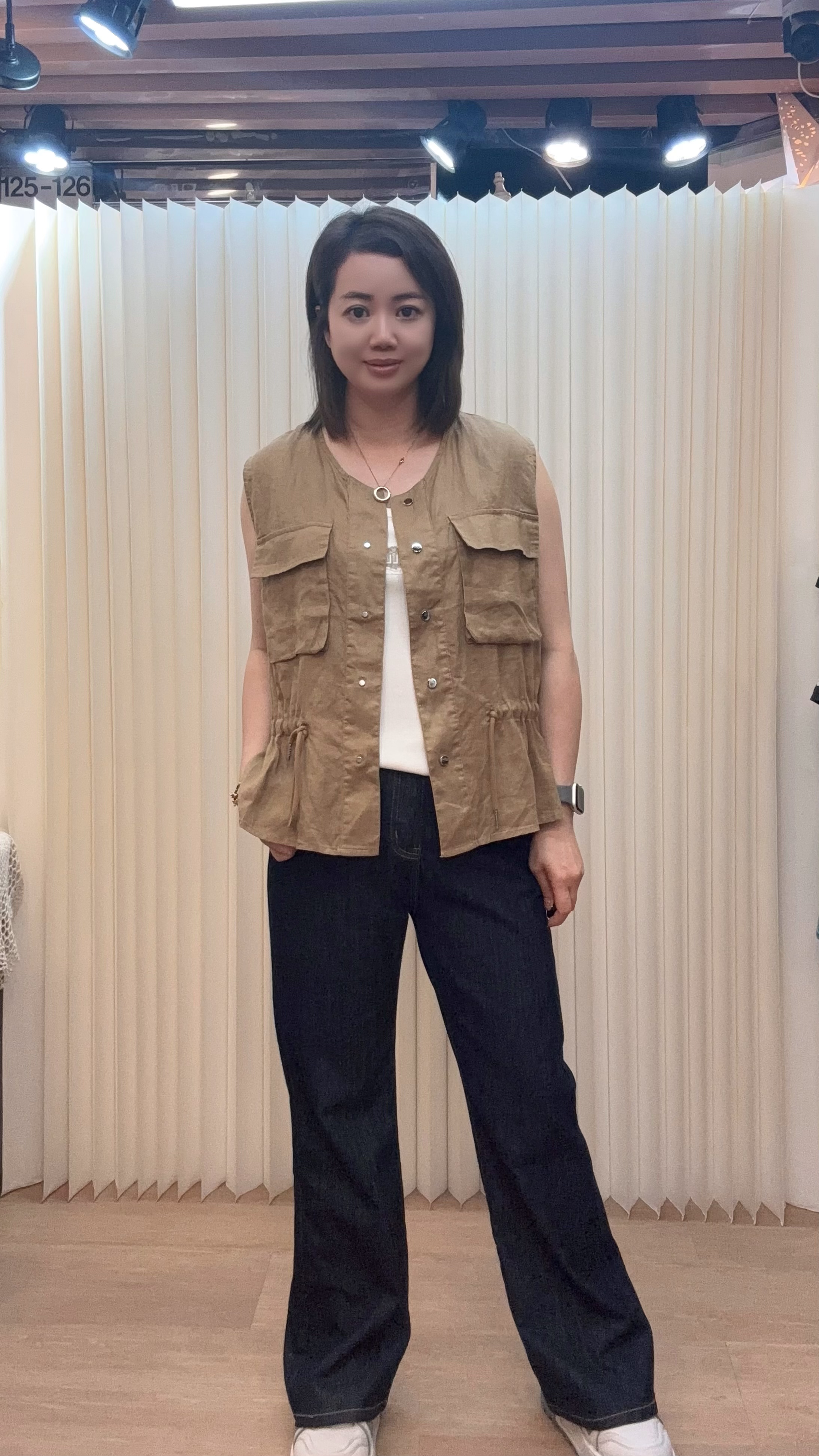棉麻背心外套 M908 845299410