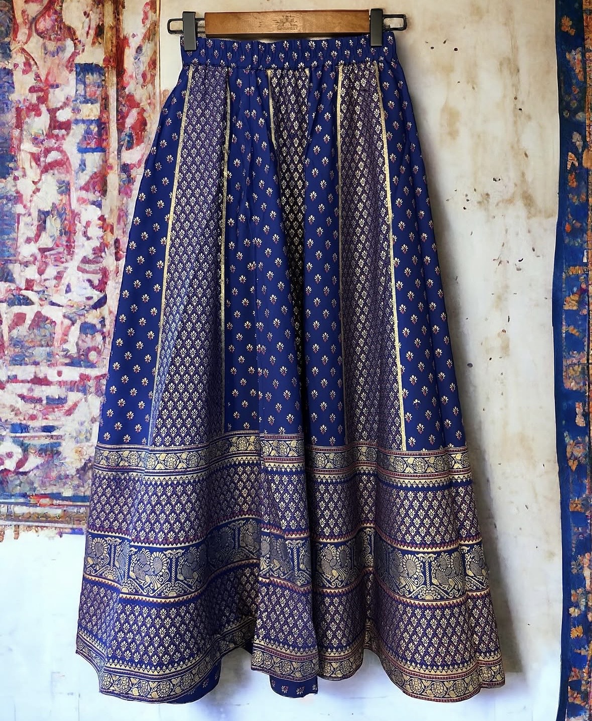 Purple with Gold Print Skirt