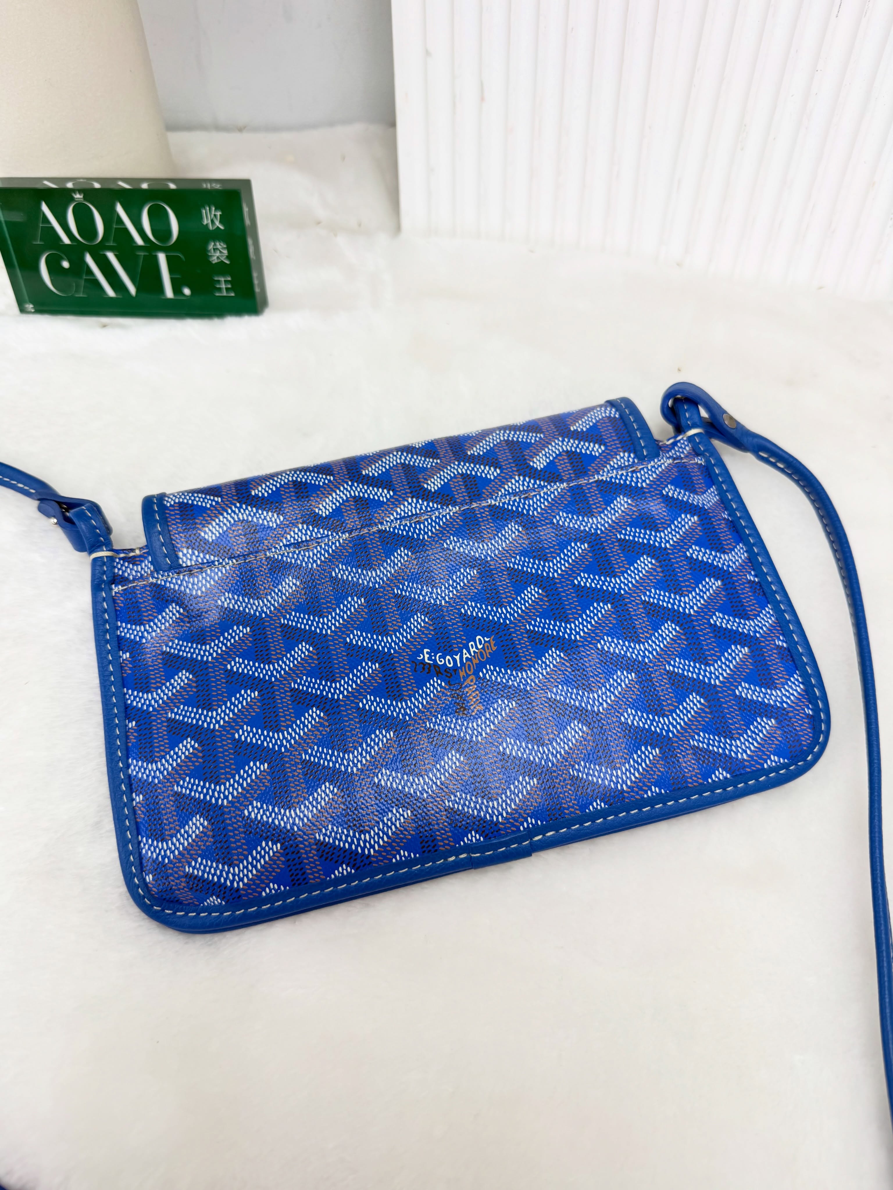 Goyard 👜 PRE OWNED 💼藍色老花信封包 💙