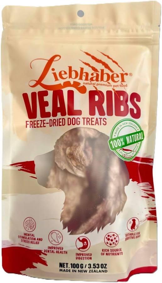 Liebhaber 紐西蘭天然凍乾小牛肋骨狗零食 100g - 促進消化與牙齒健康