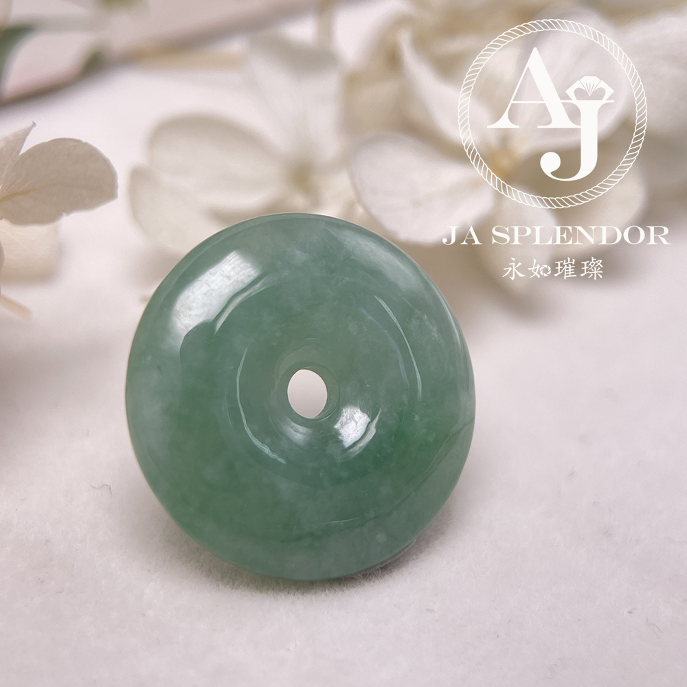 JN-188 天然翡翠A玉 冰潤甜綠平安扣