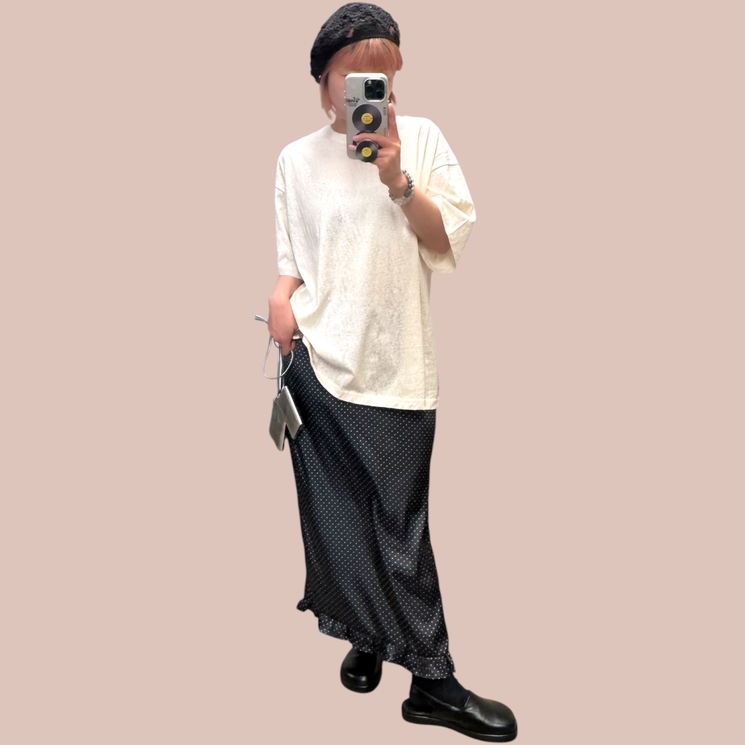 針織勾花貝雷帽