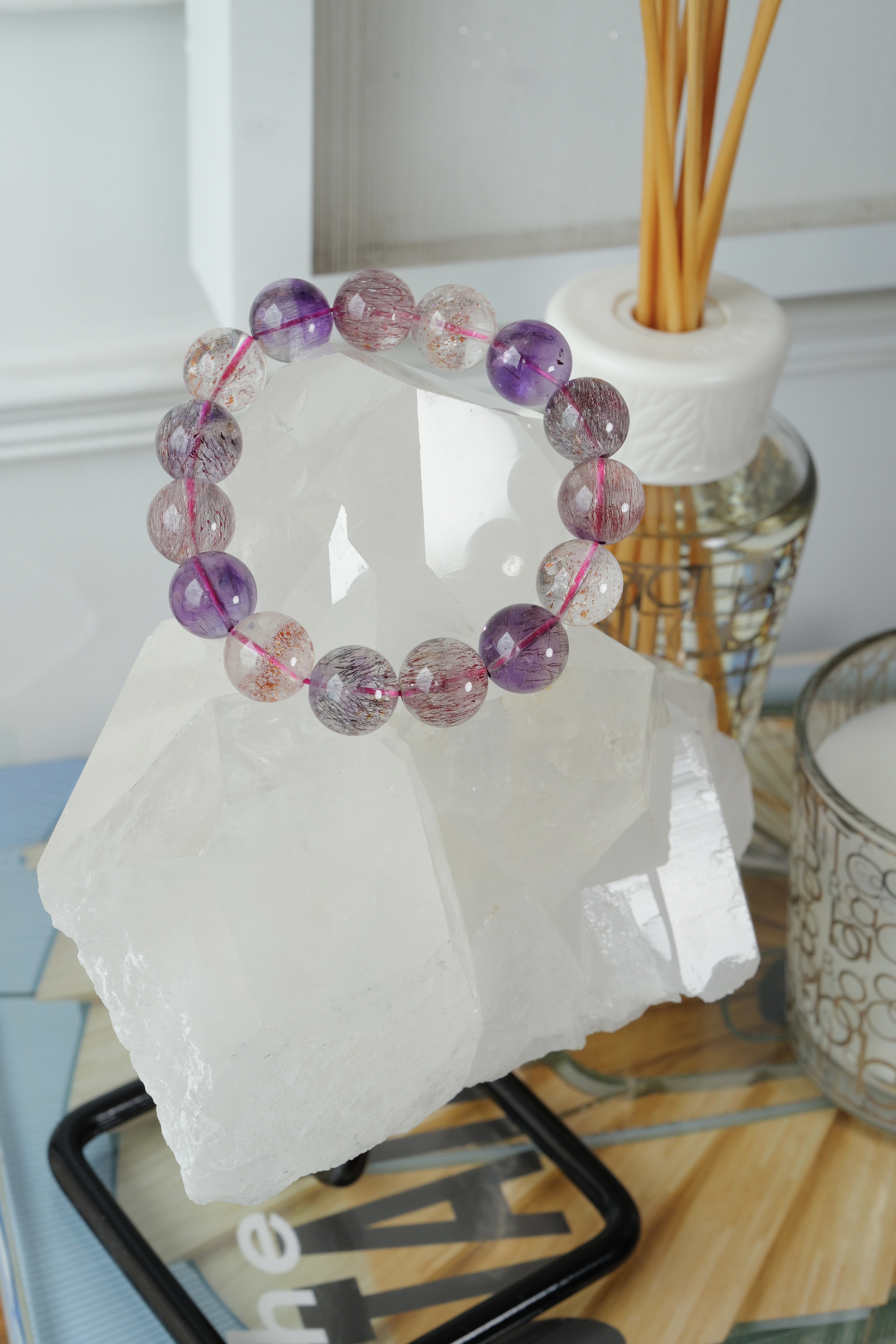 ꧁12.8cm 2.1kg白水晶簇連托架擺件꧂CL.707AC7FG2JT5-RB19*16FF