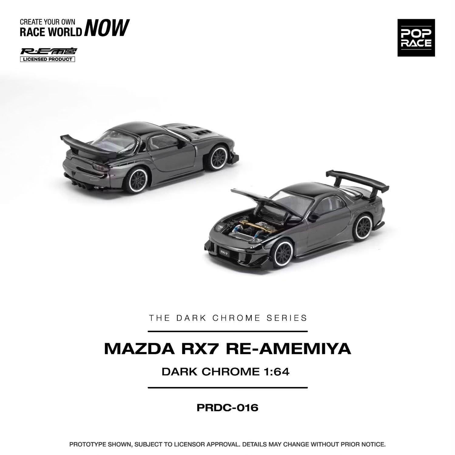 (預訂 Pre Order) Poprace (PRDC016) MAZDA RX-7 RE-AMEMIYA DARK CHROME 