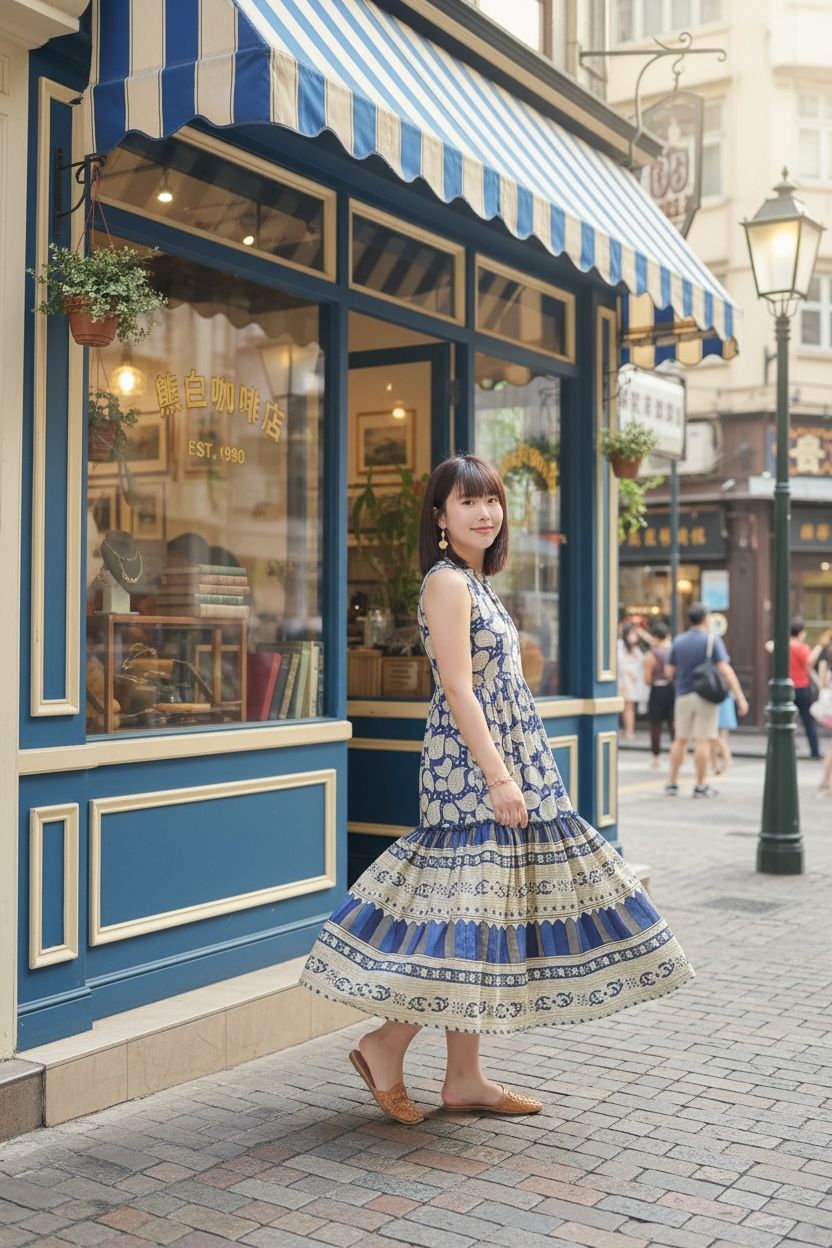 Blue Paisley Halter Neck OP #1480