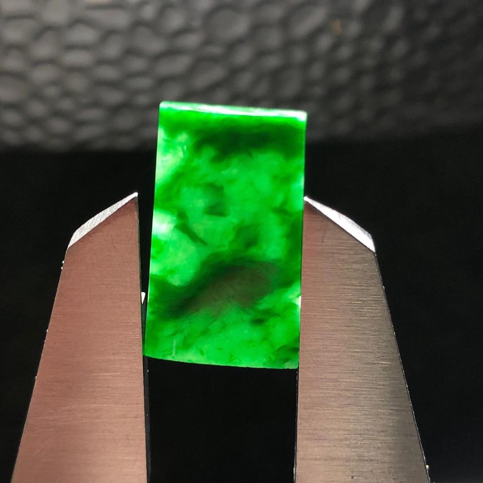 綠底花青平安無事牌