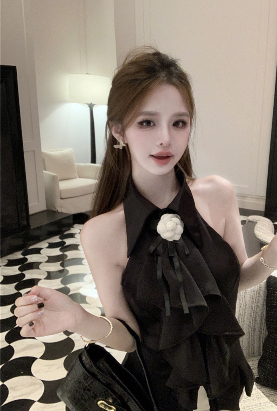 TP400法式荷边上衣