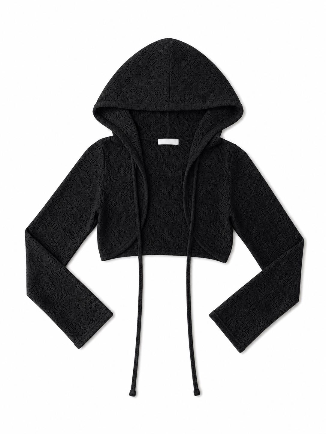 Cropped Hooded Knit Cardigan