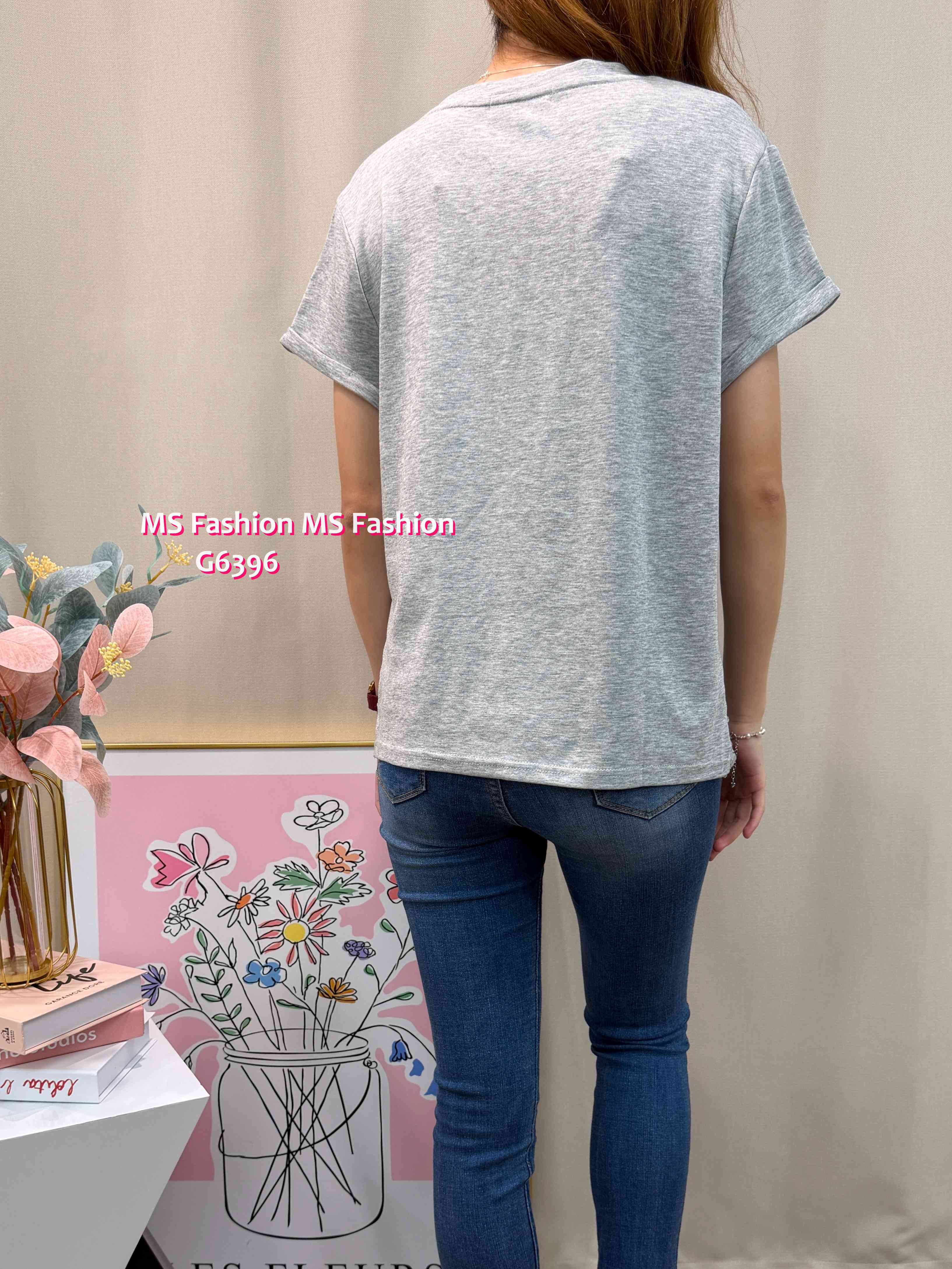 G6396 通花腳淨色top