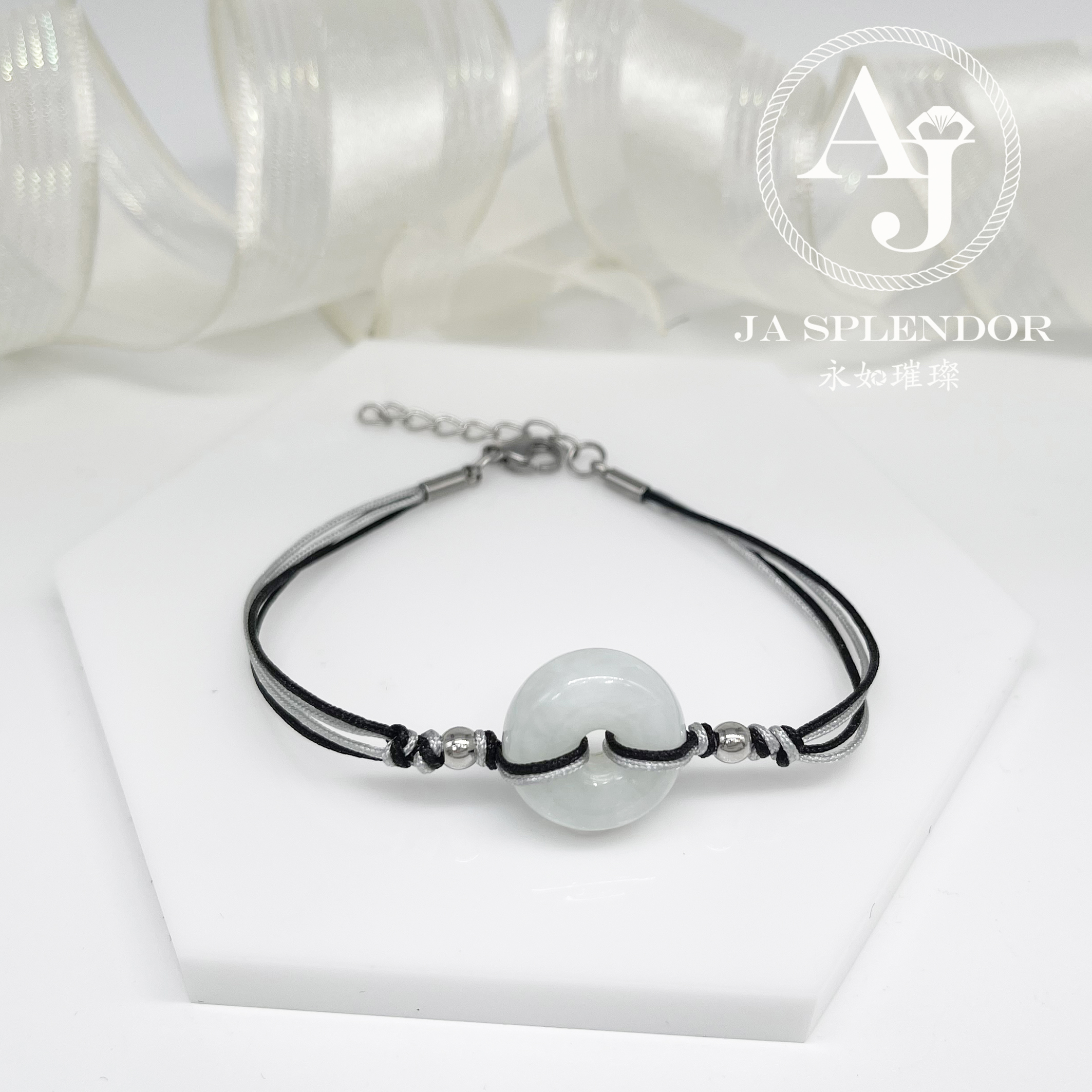 JN-2039 天然翡翠A玉 平安健康彩色幸運手鏈