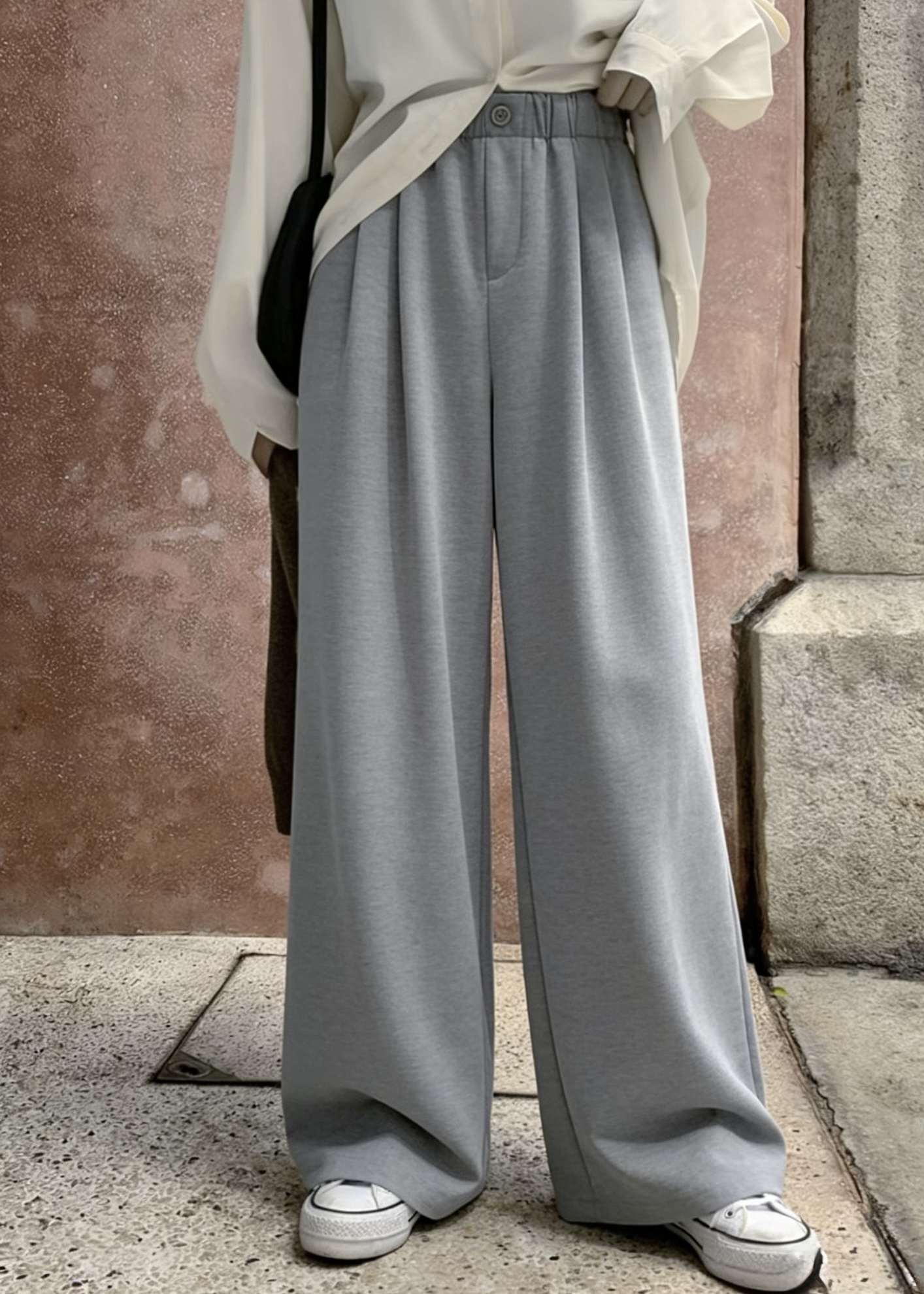 橡筋腰軟滑休閒褲