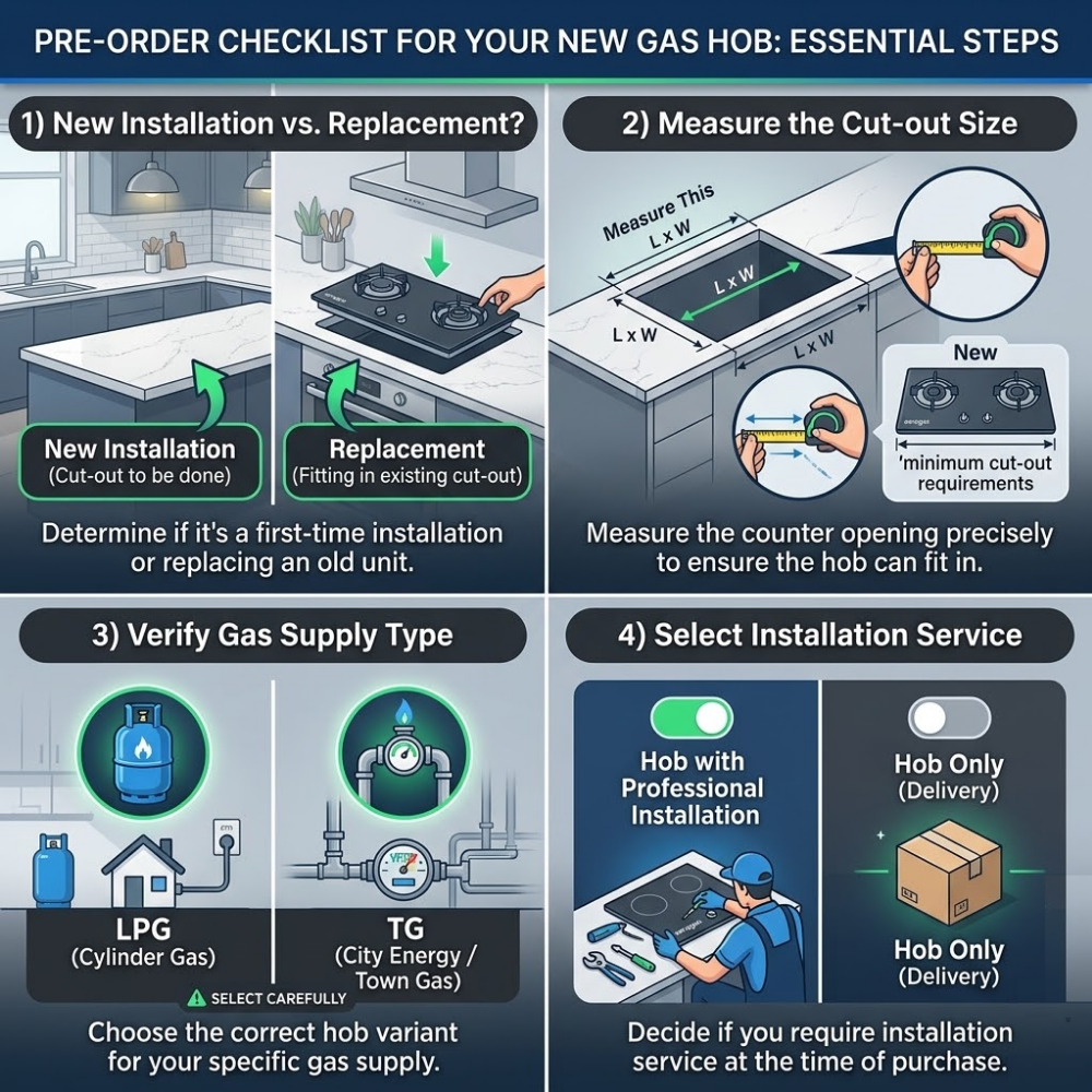 Crown 87cm Gas Hob EUT