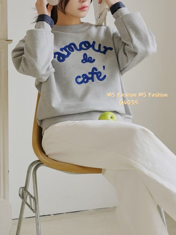 G6035 韓國🇰🇷刺繡字母衛衣