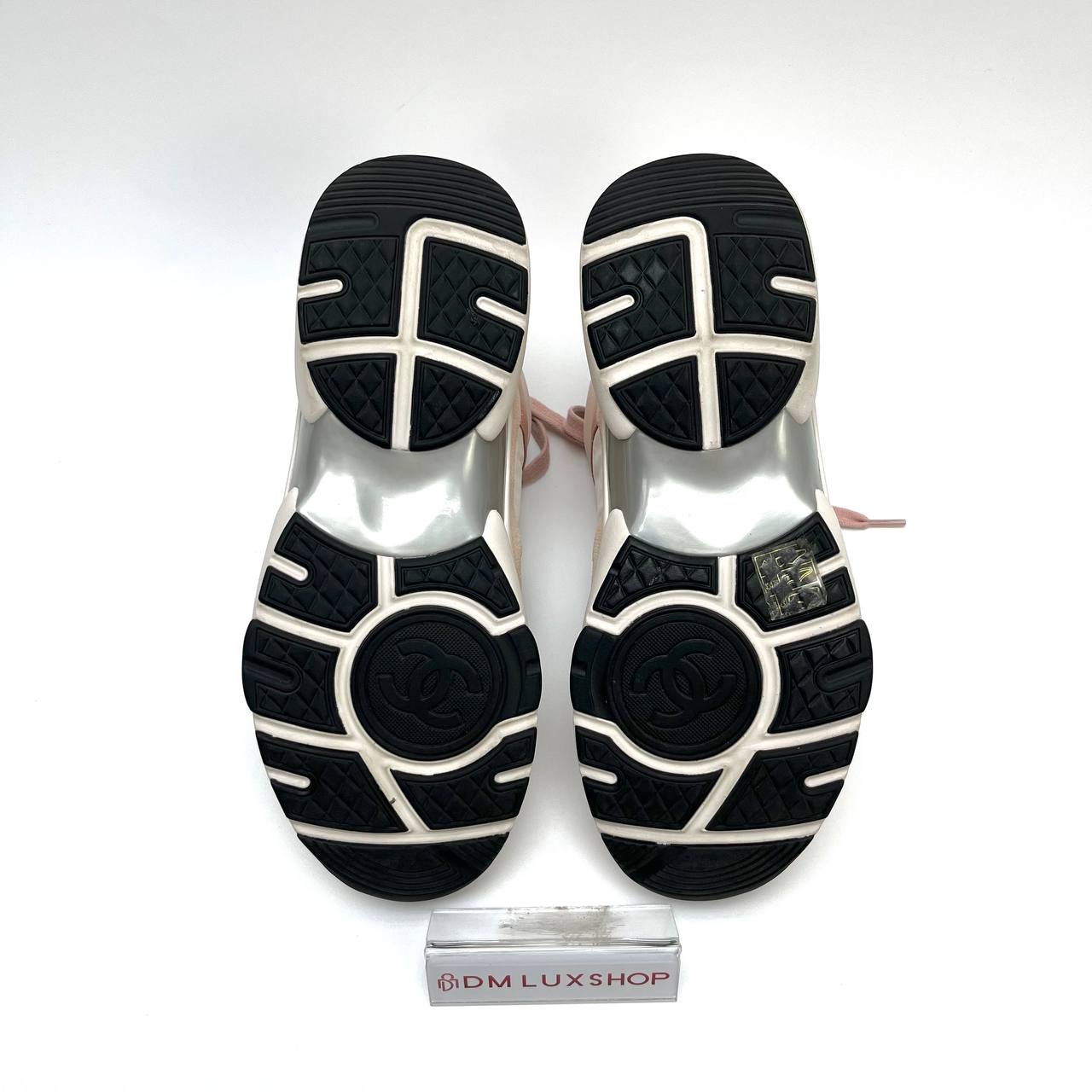 Chanel Pink & White Suede Sneaker