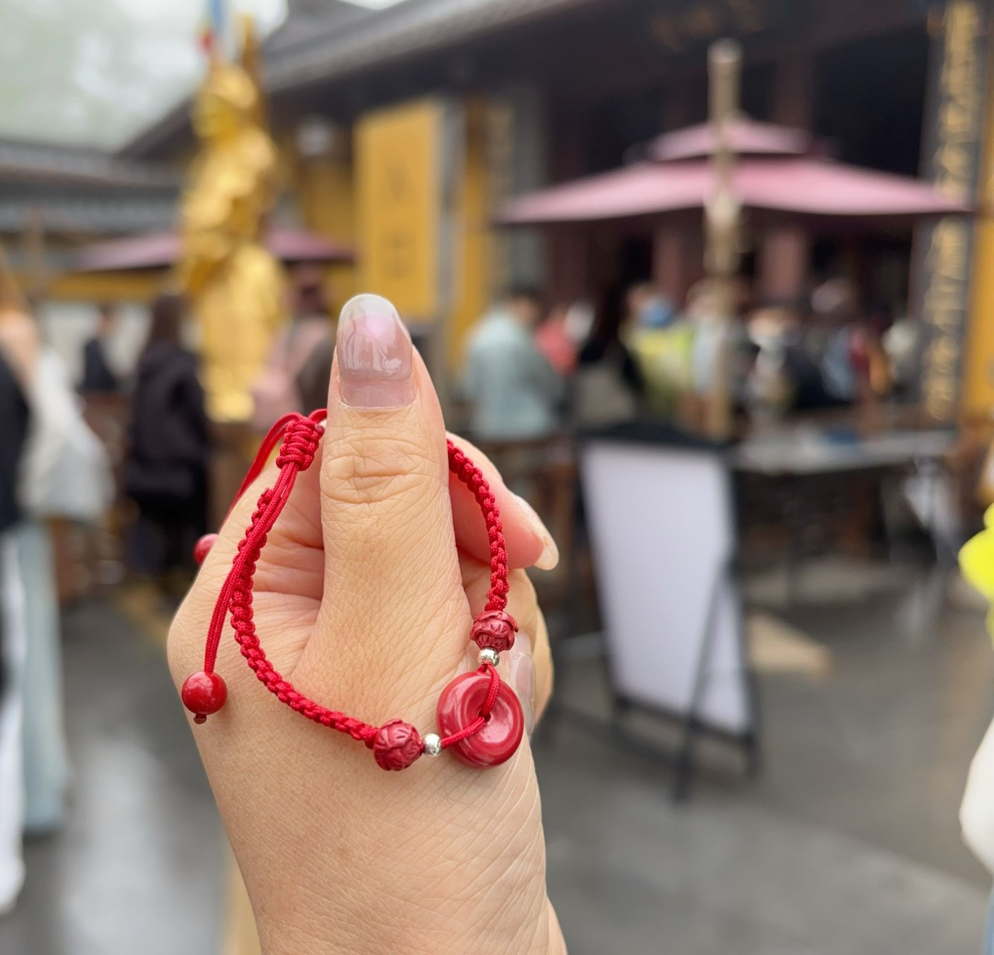 杭州靈順寺平安扣朱砂手繩（已開光）