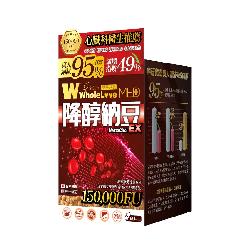 WholeLove Med醫學系列降醇納豆膠囊60粒