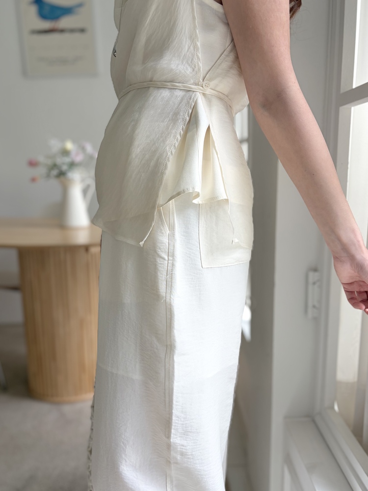 The Airy Elastic Pants (Cream)