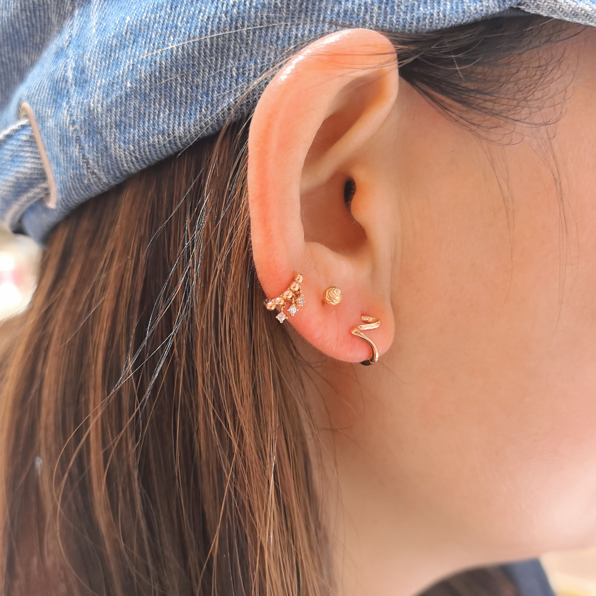 18K玫瑰金 耳圈/耳骨圈/耳扣