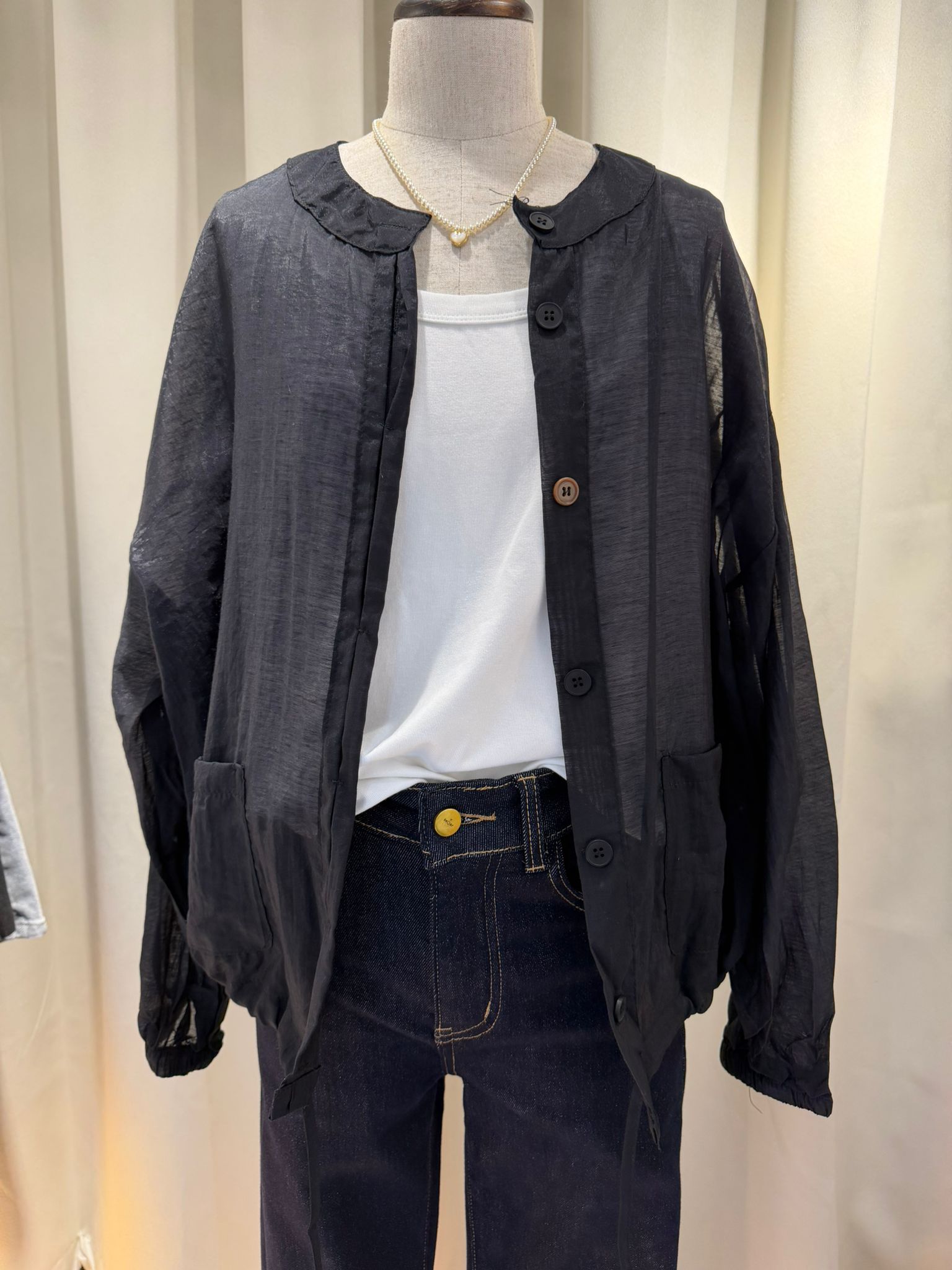 復古風薄紗外套