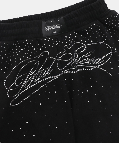 Dark Classic Rhinestone Jogger - Black - 다크 클래식 라인스톤 조거 - 블랙