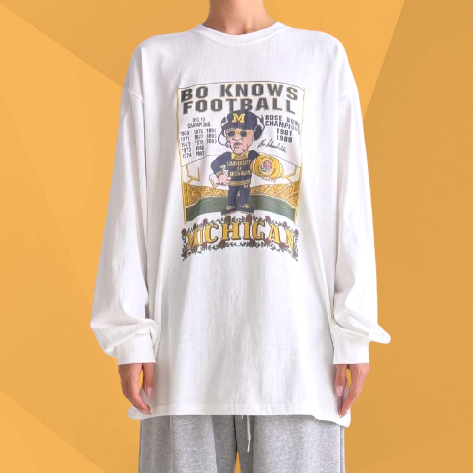 221610 “Bo Knows Michigan Long Sleeve” tee