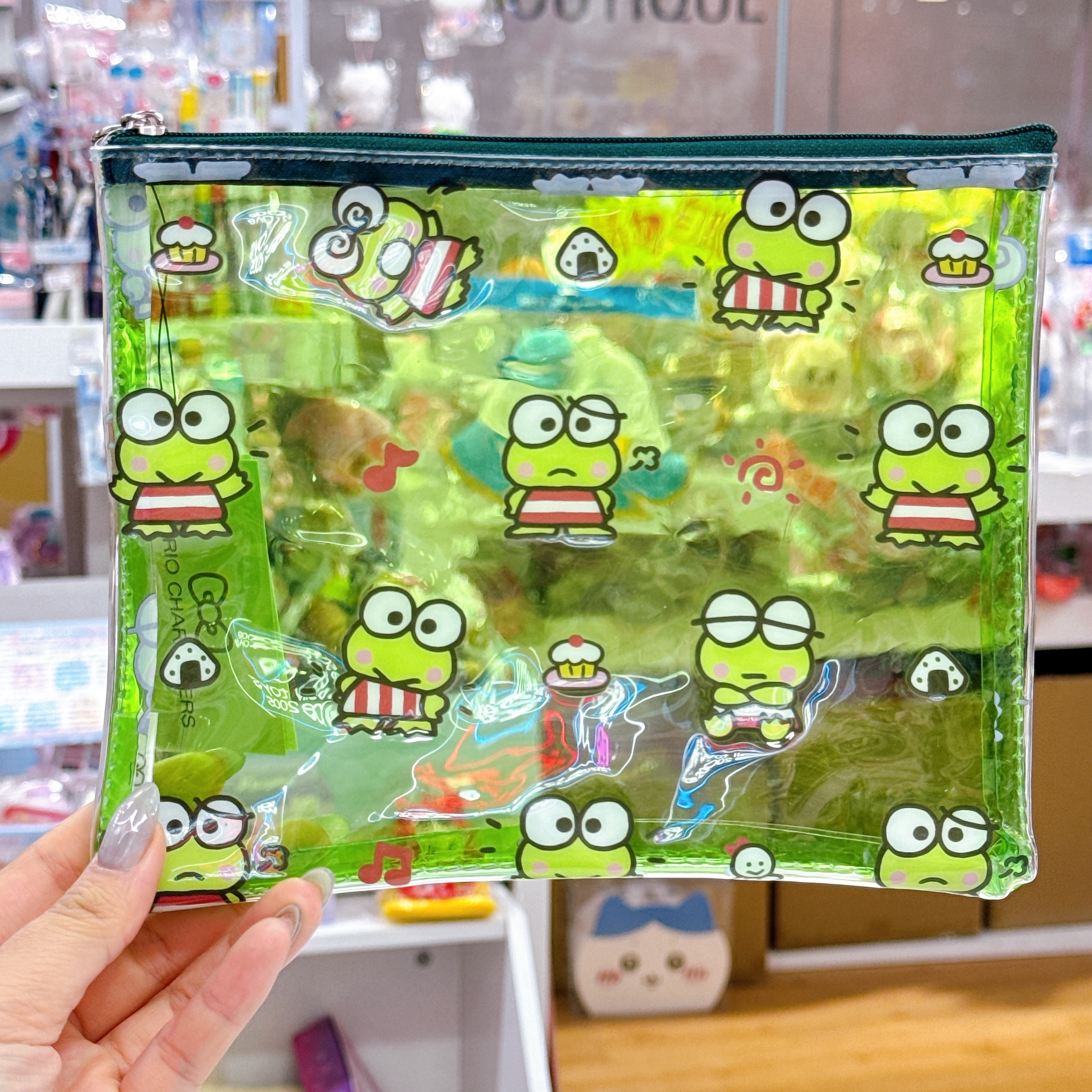 日本直送Sanrio 新款青蛙仔透明拉鍊袋/散子包
