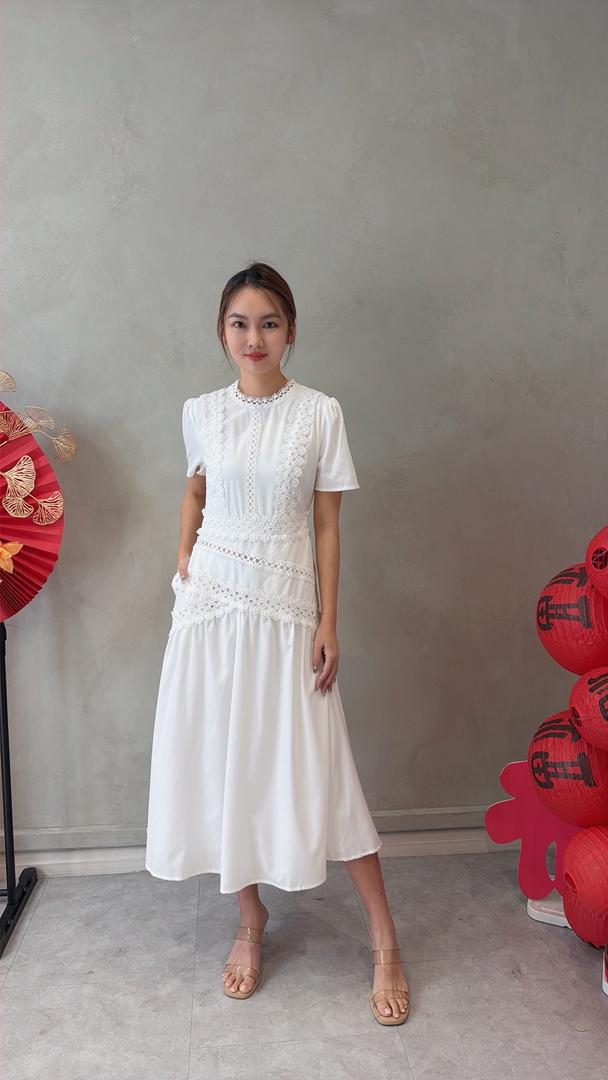 M-D12768 Ruby Lace Cut Dress