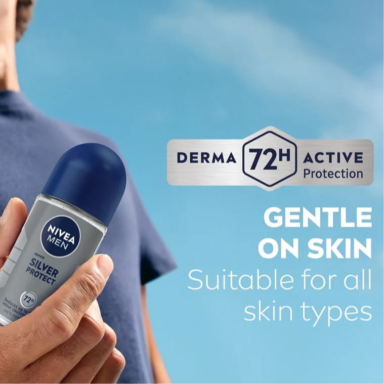 NIVEA FOR MEN Deodorant Silver Protect Roll On 50ml