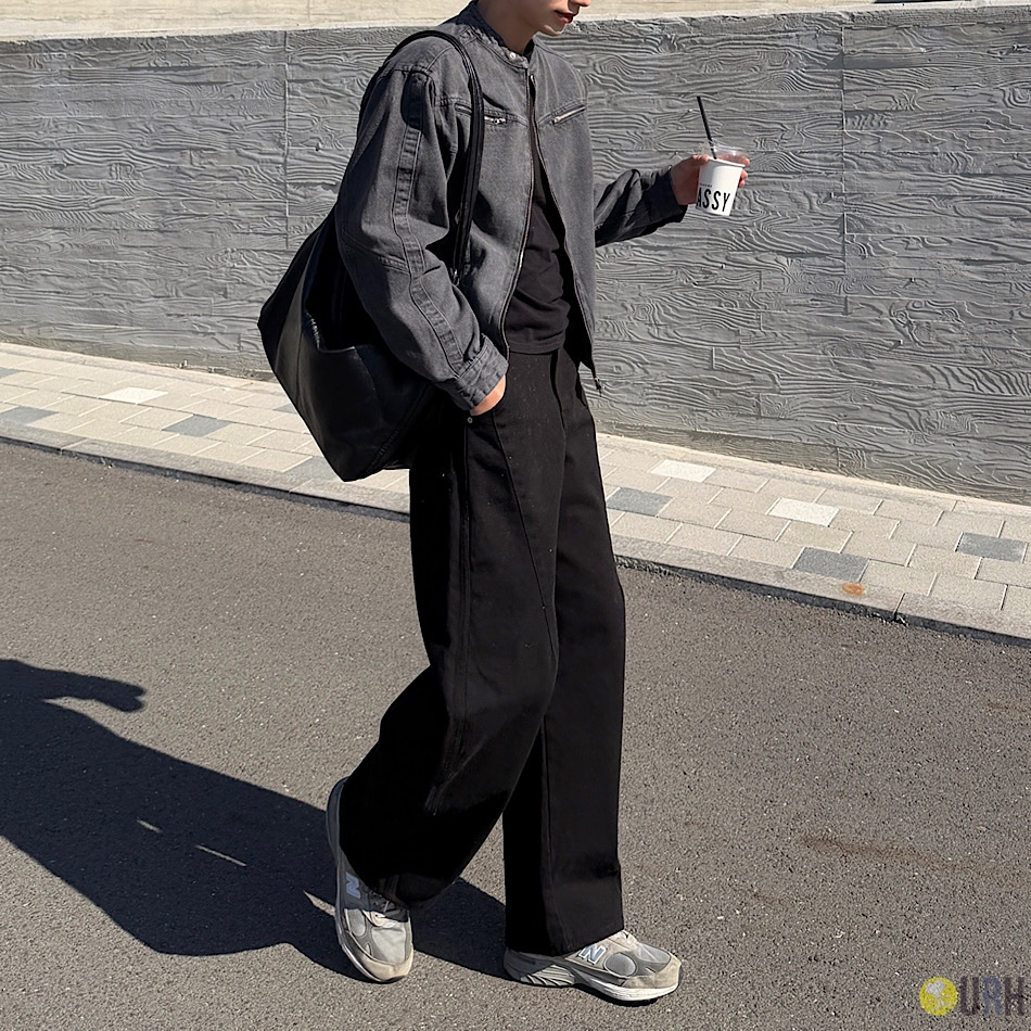 【100%保證韓國直送】韓系質感 3D 立體弧形剪裁 100% 純棉長褲 👖 [2 color] RF118542