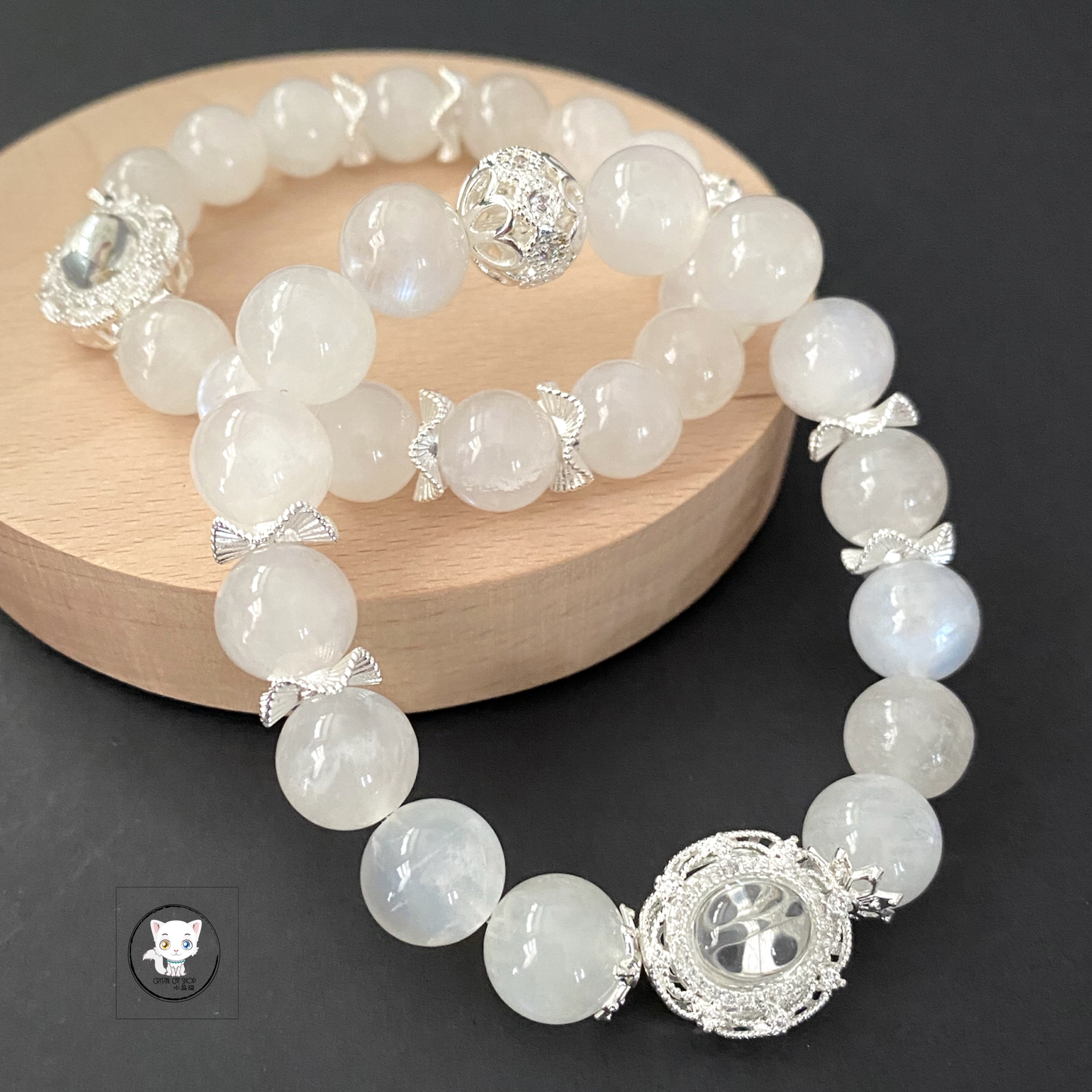 藍月光石設計款手鏈 10mm+