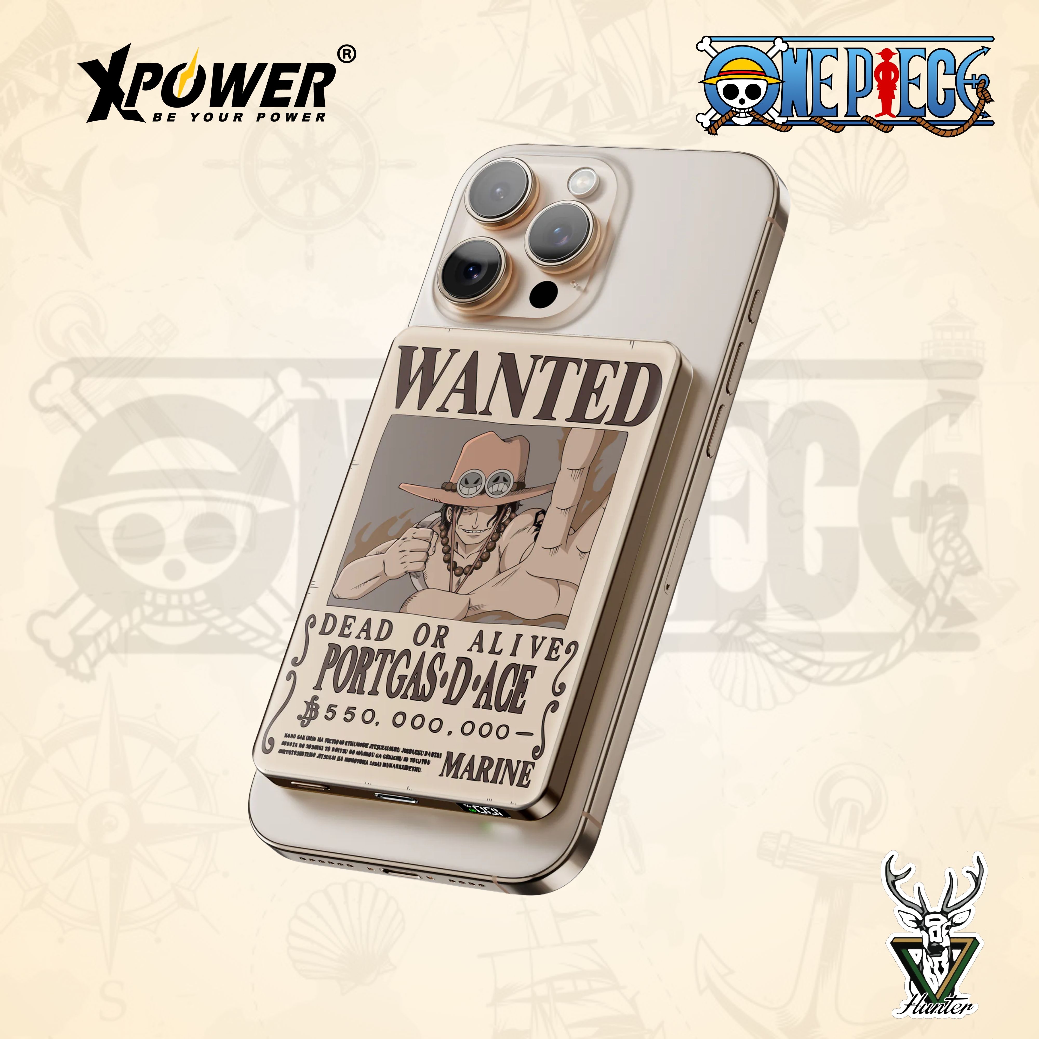 🔥🔥極少數量賣完就無🔥🔥 XPower x One Piece 3合1 10000mAh超薄數顯移動電源 3-in-1 10000mAh Ultra-thin Digital Display Power Bank 莫奇·D·路飛 Monkey D. Luffy [G.E.A.R. 5TH] XP-M10K-OLU / 波德卡斯·D·艾斯 Portgas D. Ace XP-M10K-OPO