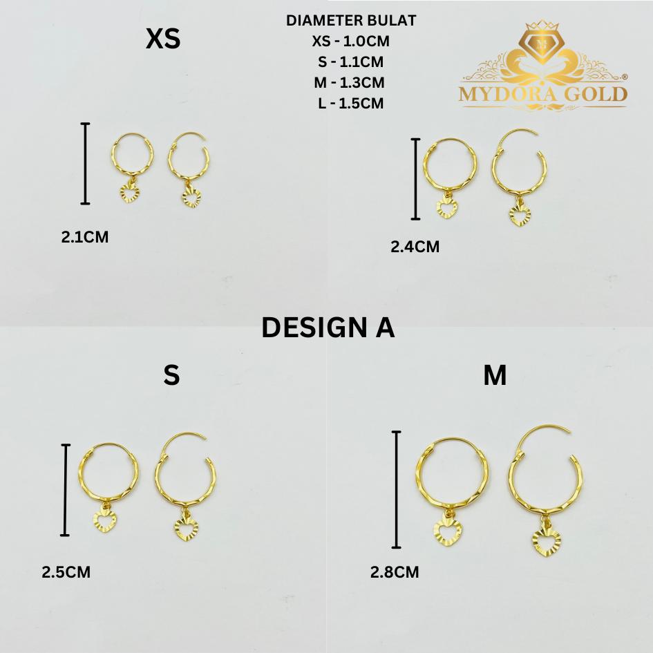 MYDORA Subang Bulat Gantung Series | EMAS 916/22K