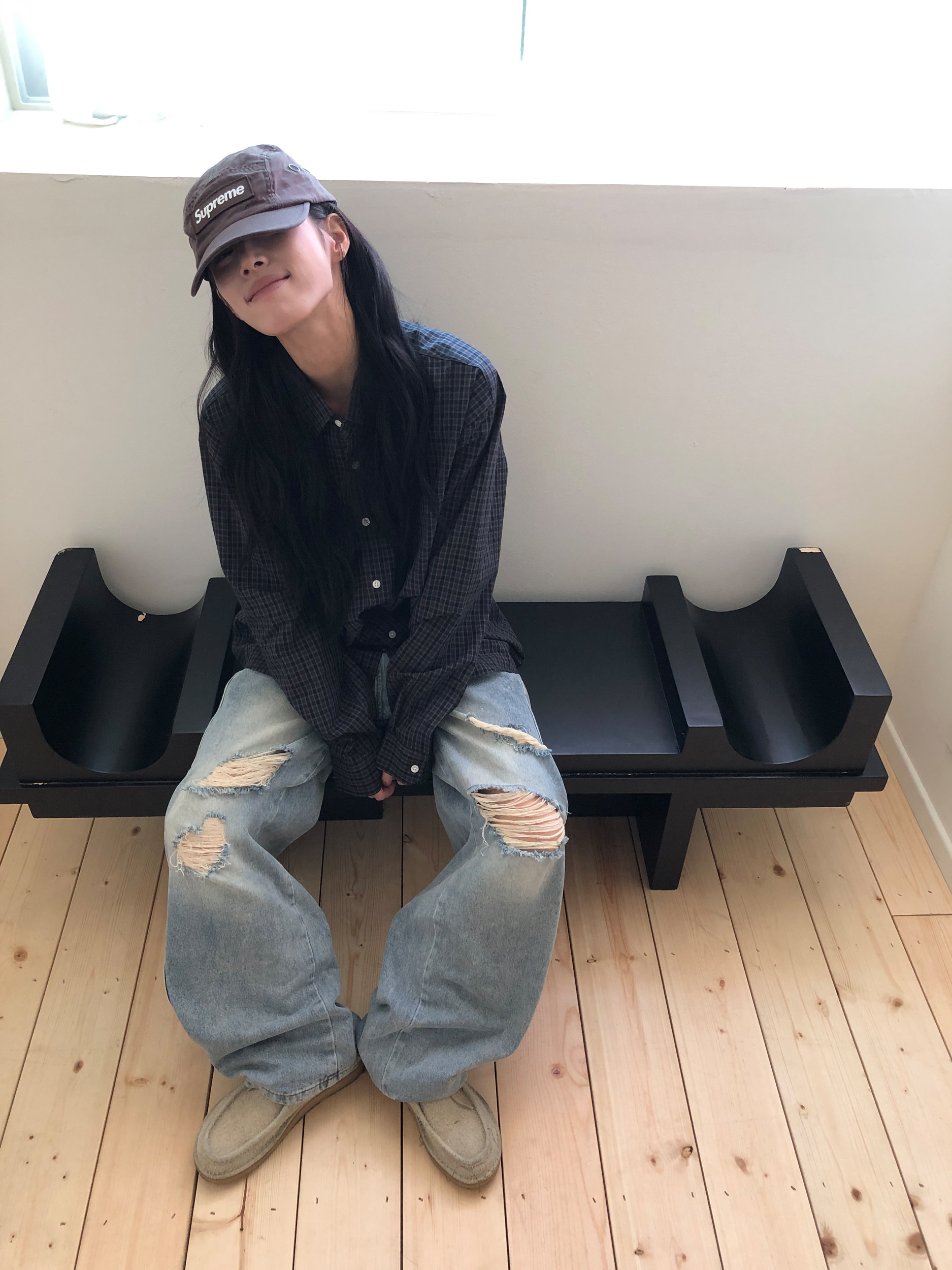 Oversized Plaid Cotton Shirt(Unisex)