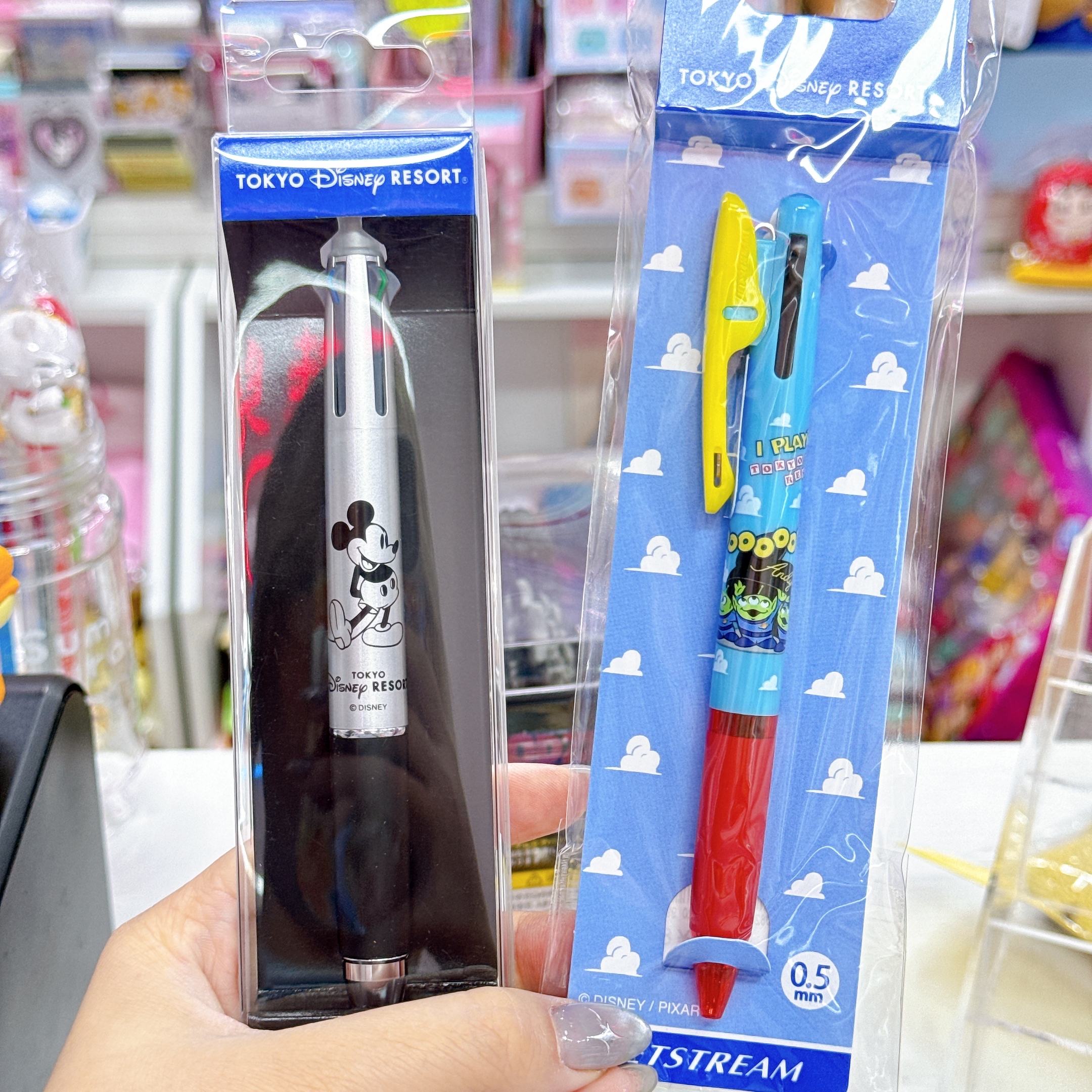 日本直送東京迪士尼三眼仔三色筆/米奇四色加鉛芯筆