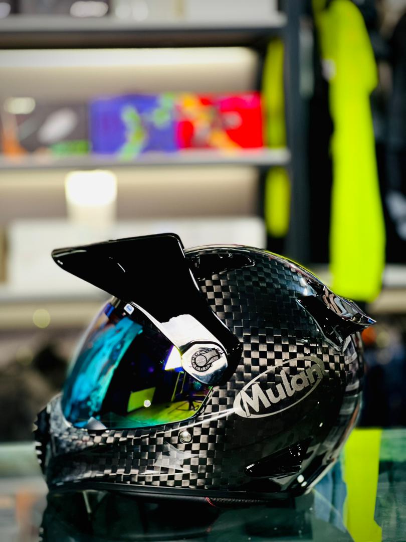 MULAN 739 12K CARBON FIBRE Adventure Helmet | Bulletproof Kevlar | Photochromic Visor | ECE Approved | Touring Ready