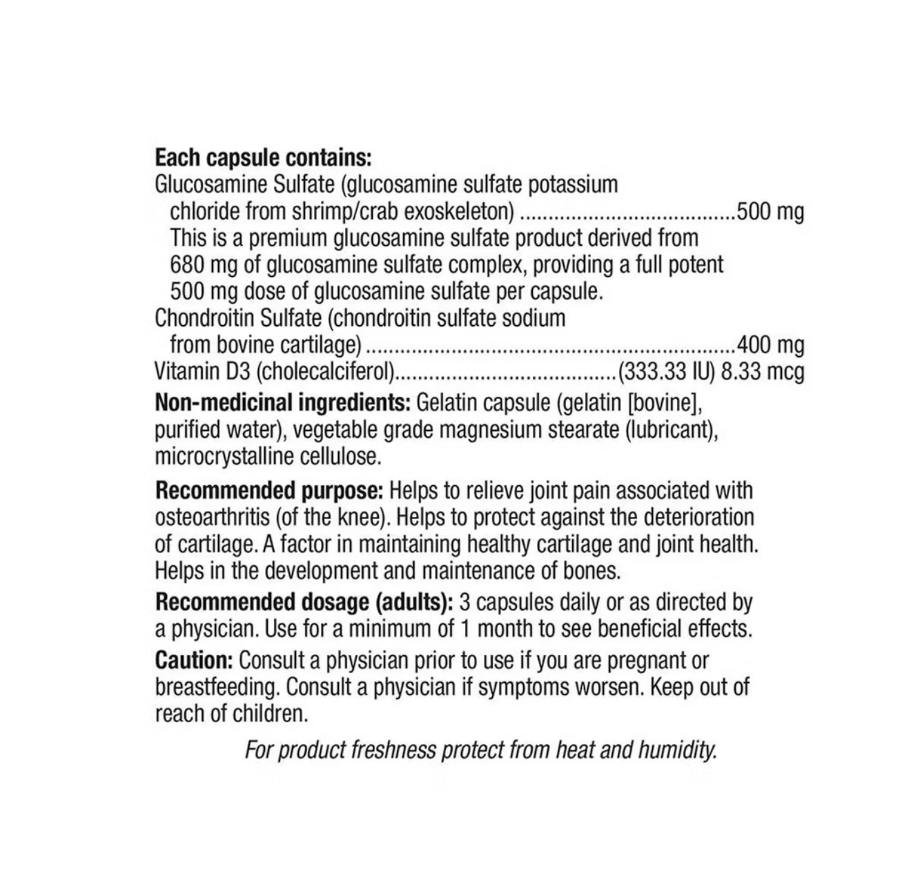 Webber Naturals  （特強配方）葡萄糖胺軟骨素＋維他命D3膠囊（300粒）