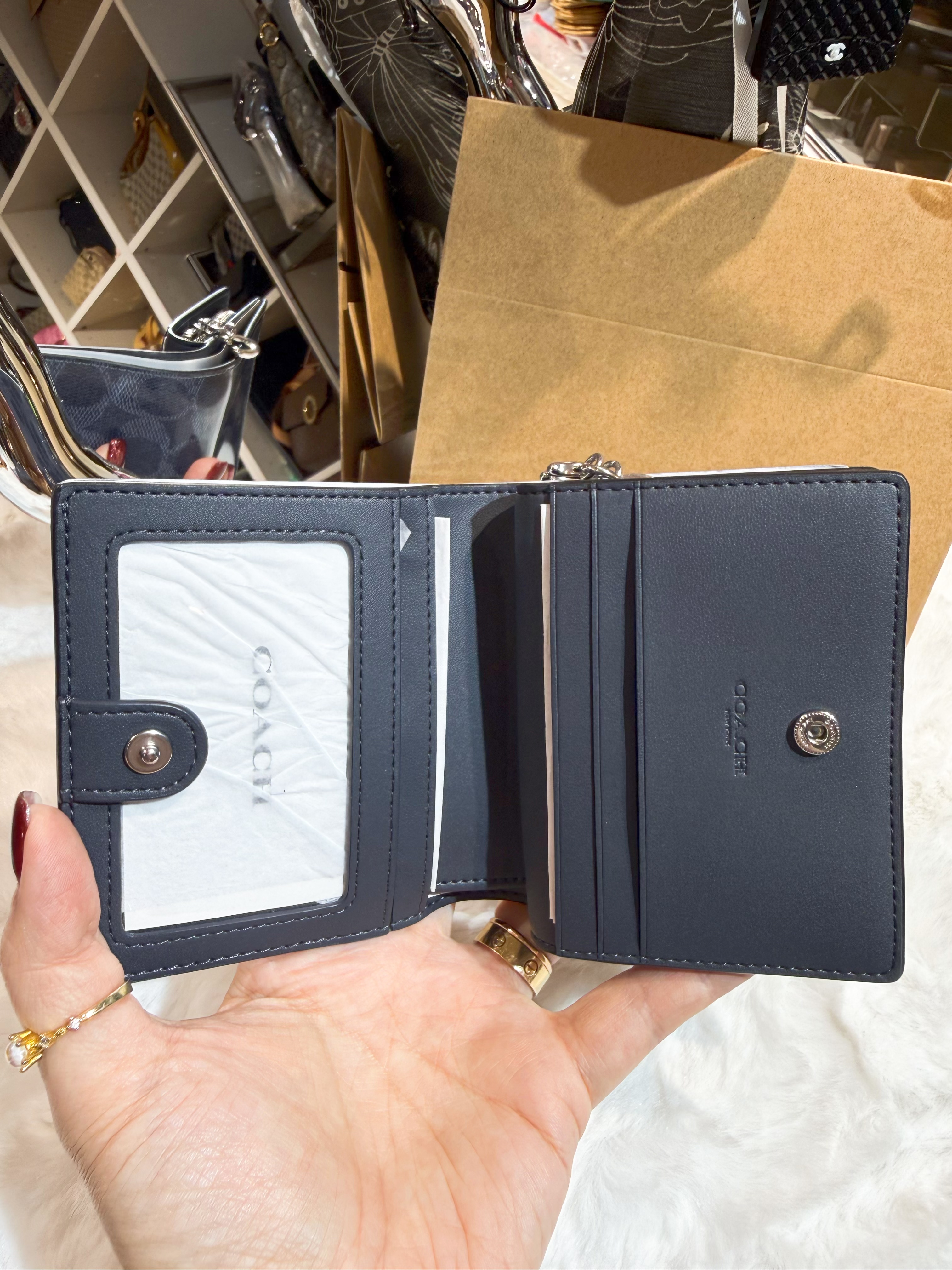Coach Snap wallet pat/navy/m
