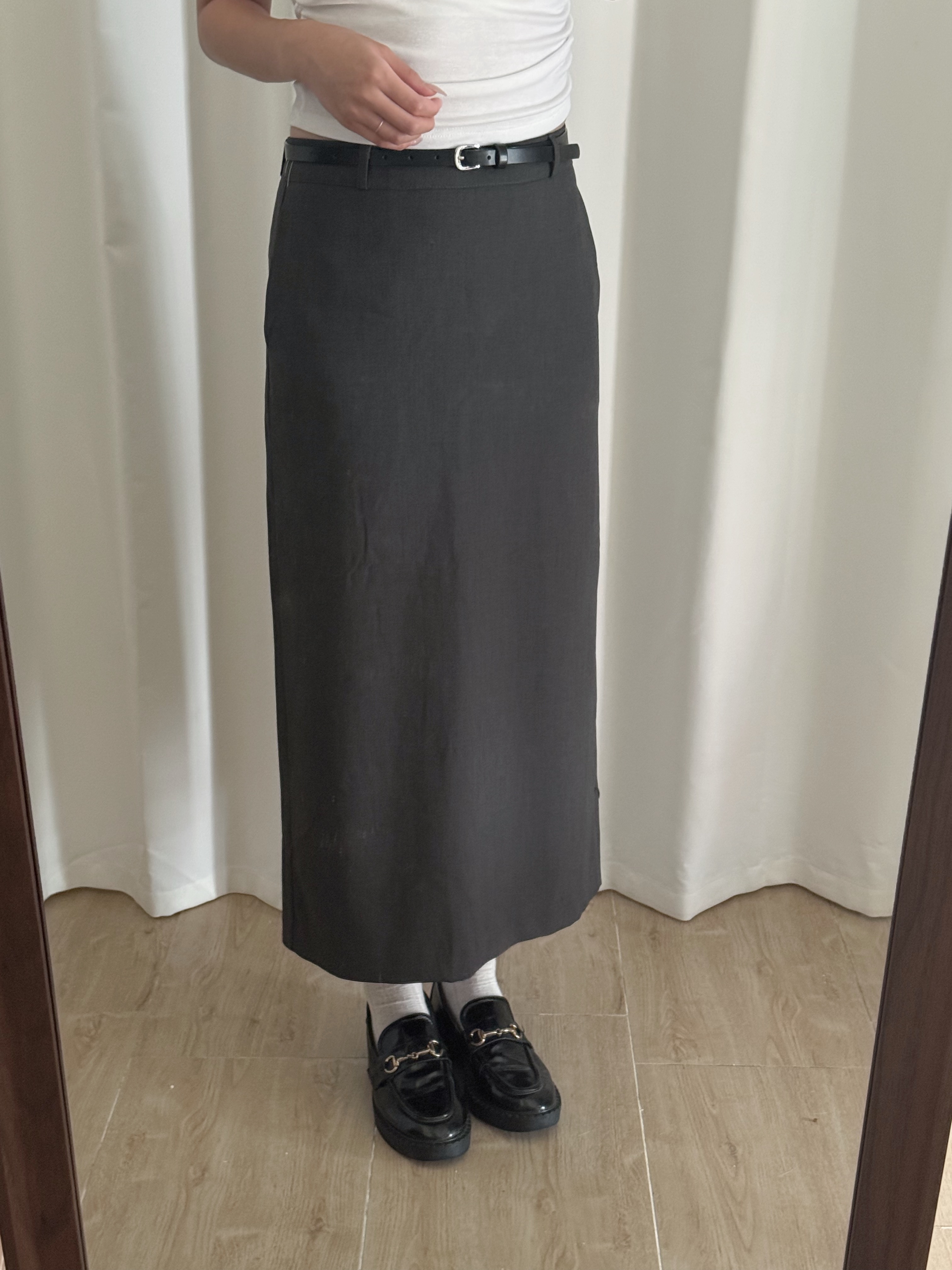 顯瘦H型後開衩長裙(兩色入/兩個尺碼)