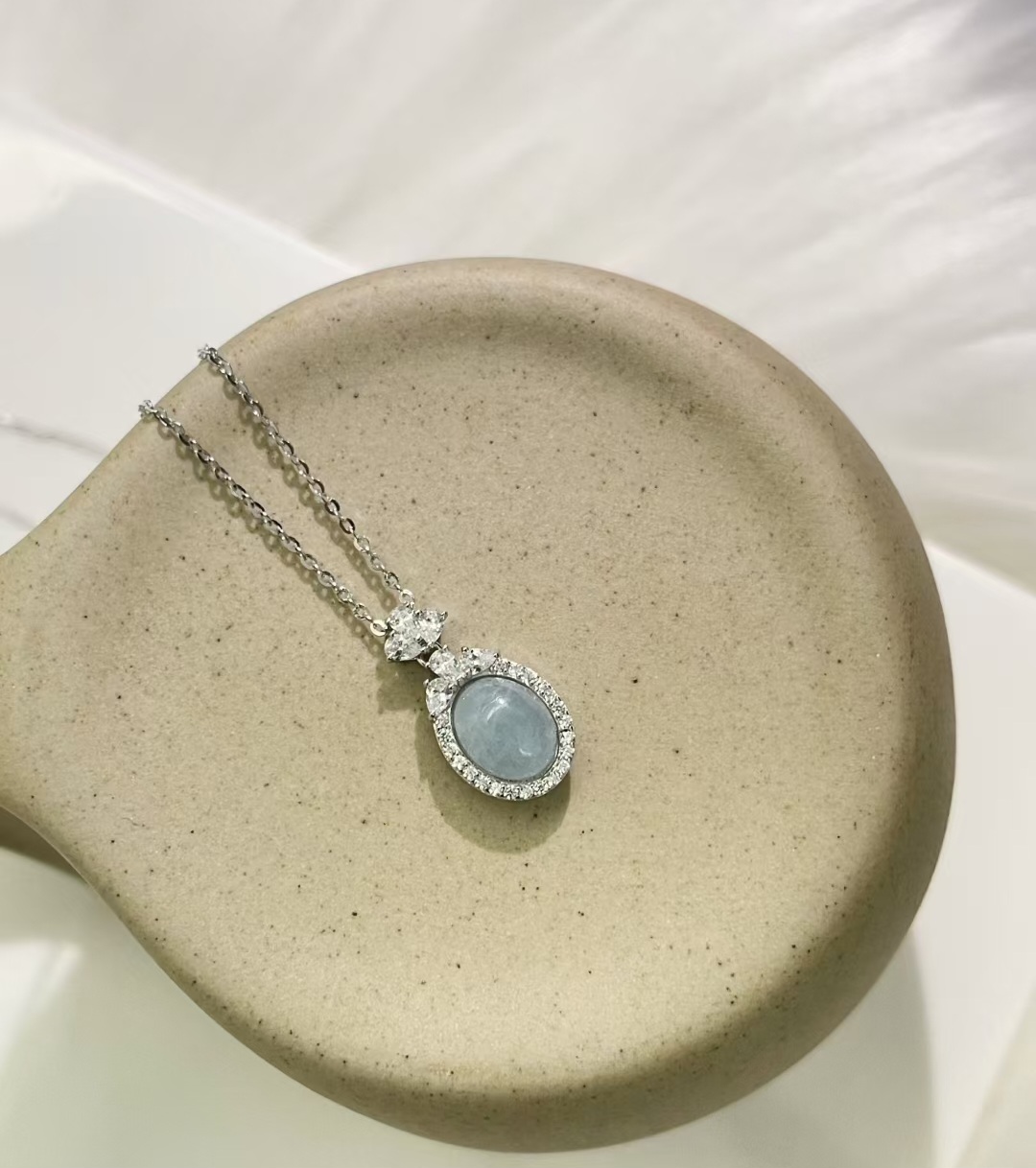 S925銀海藍寶項鏈