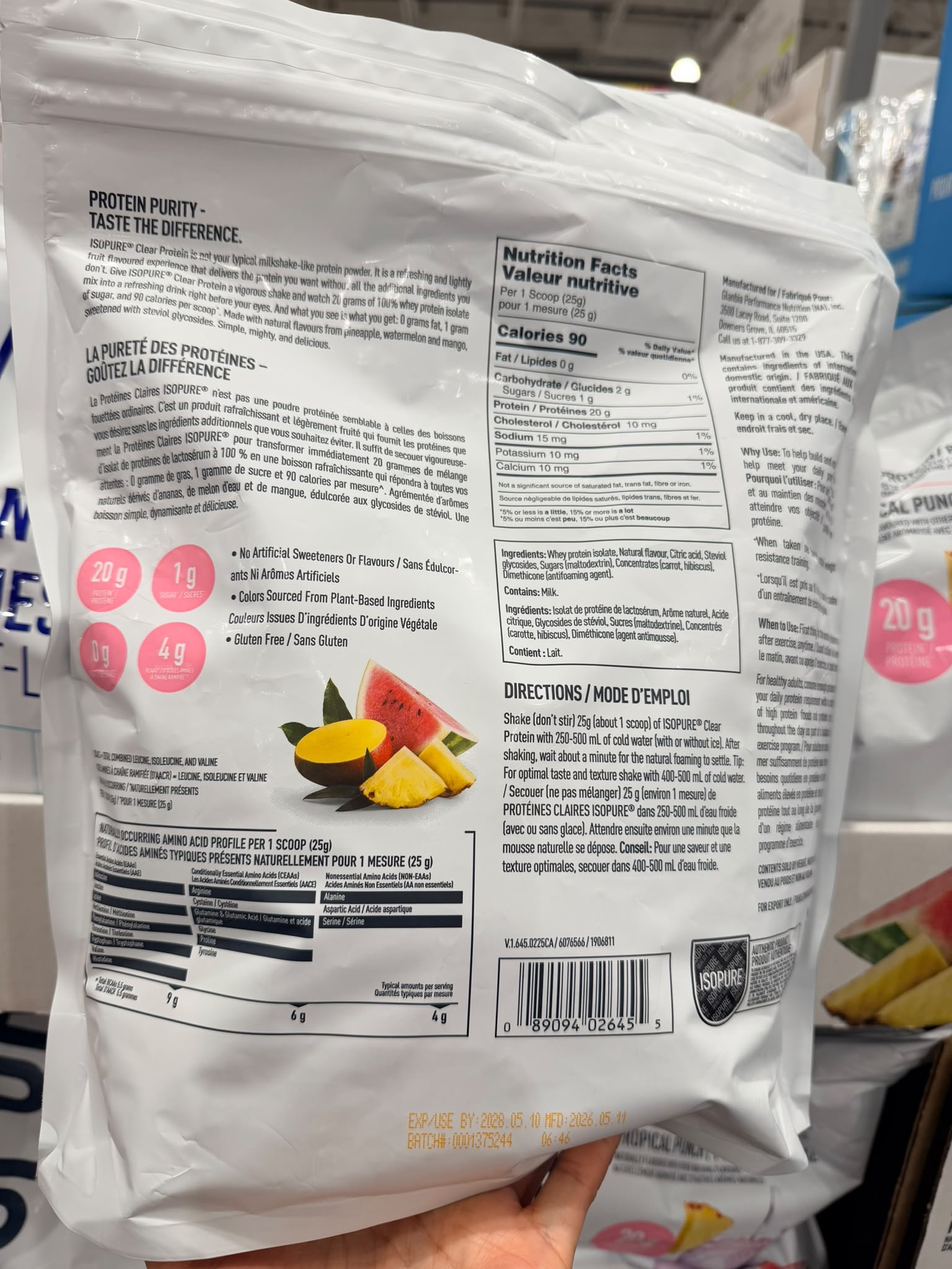加拿大直送限時特價優惠中 Isopure protein powder 1.25kg