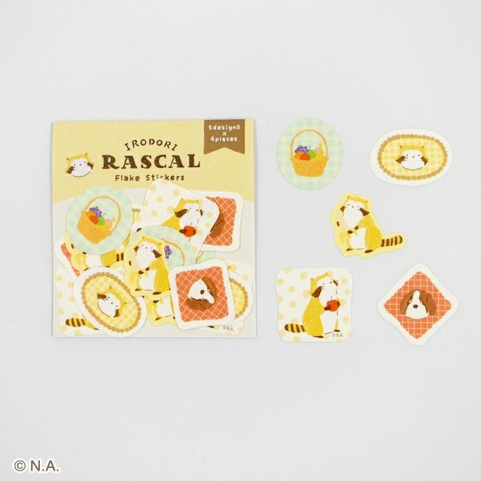 現貨｜IRODORI RASCAL 小浣熊 日本製 和紙貼紙 (水果 QSA360)