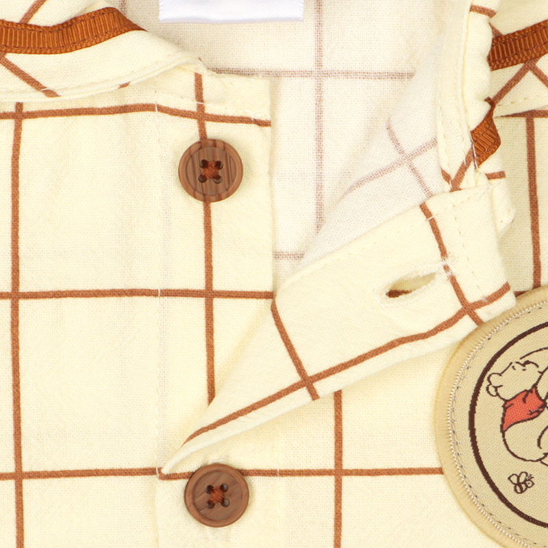 🇯🇵預訂 日本直送🇯🇵Winnie the pooh小熊維尼貼章格紋短袖水手領上衣