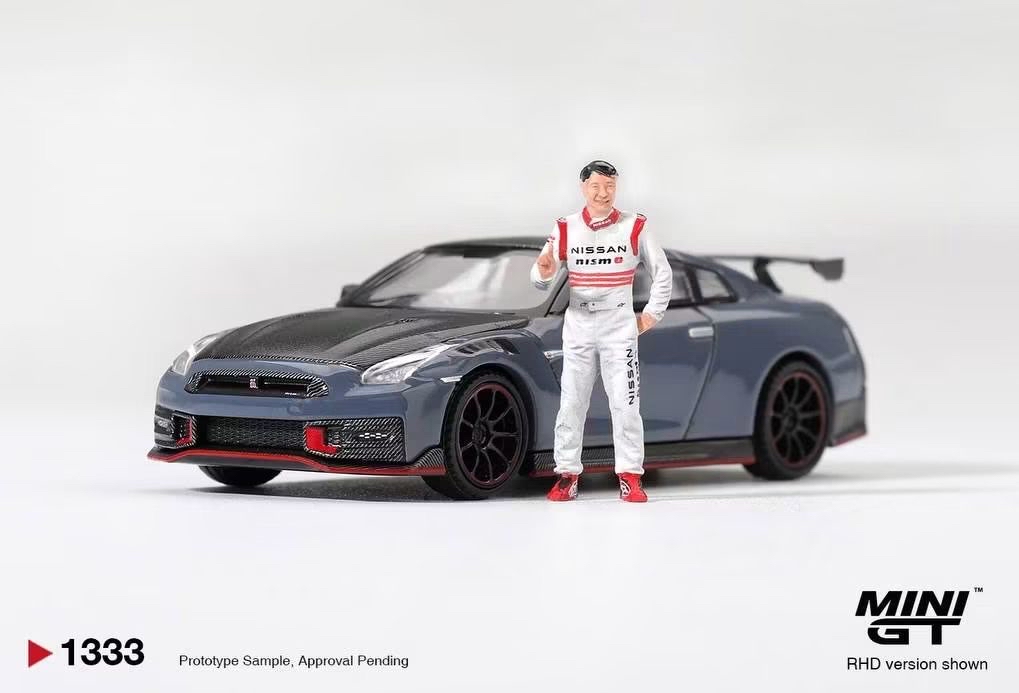 （預訂 Pre Order) MINI GT  ( MGT01333-R ) Nissan GT-R Nismo 2024 Tsukuba Production Car Lap Record W / Matsuda Figure Tsugio Matsuda Collection