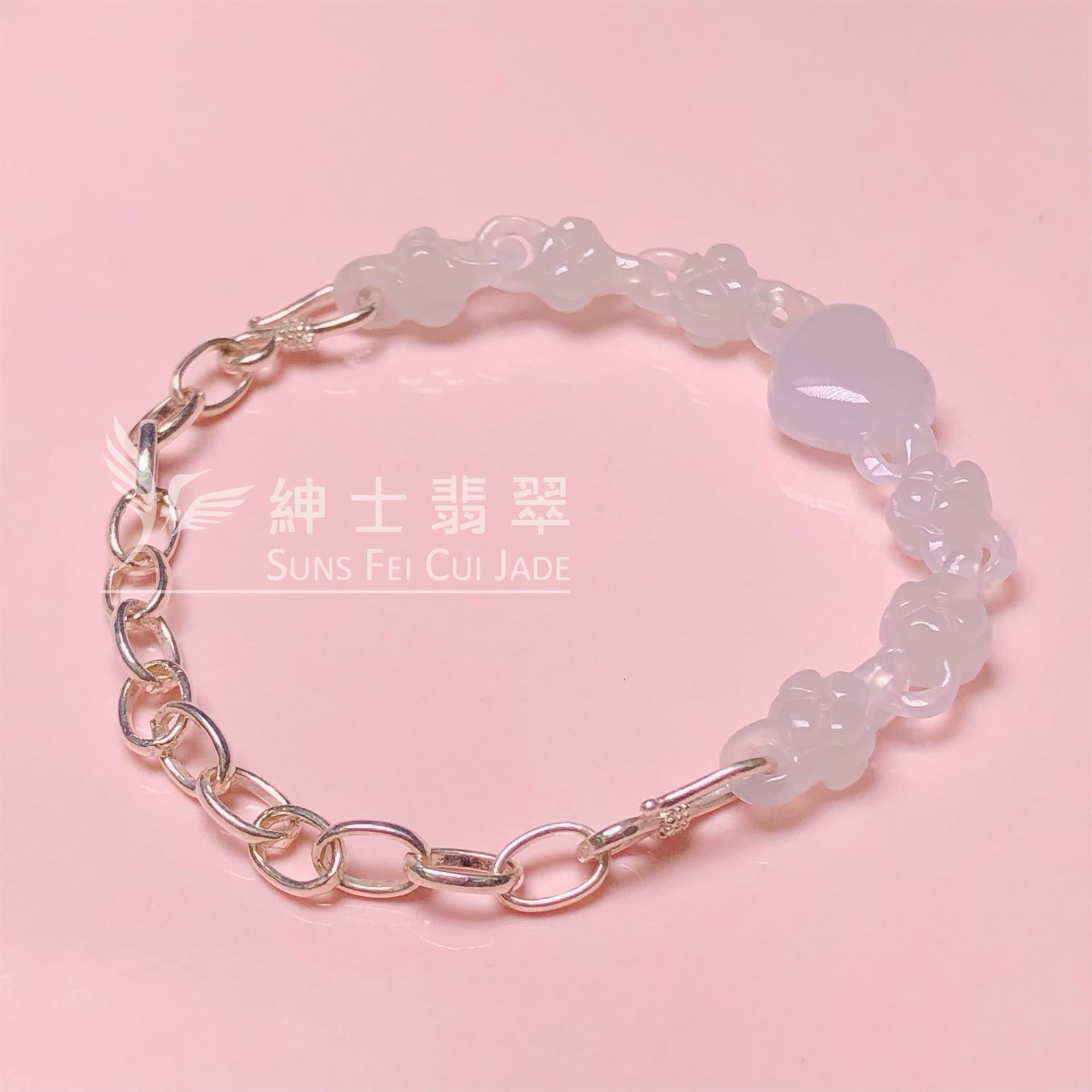 CA00682 心心玉連銀手鏈