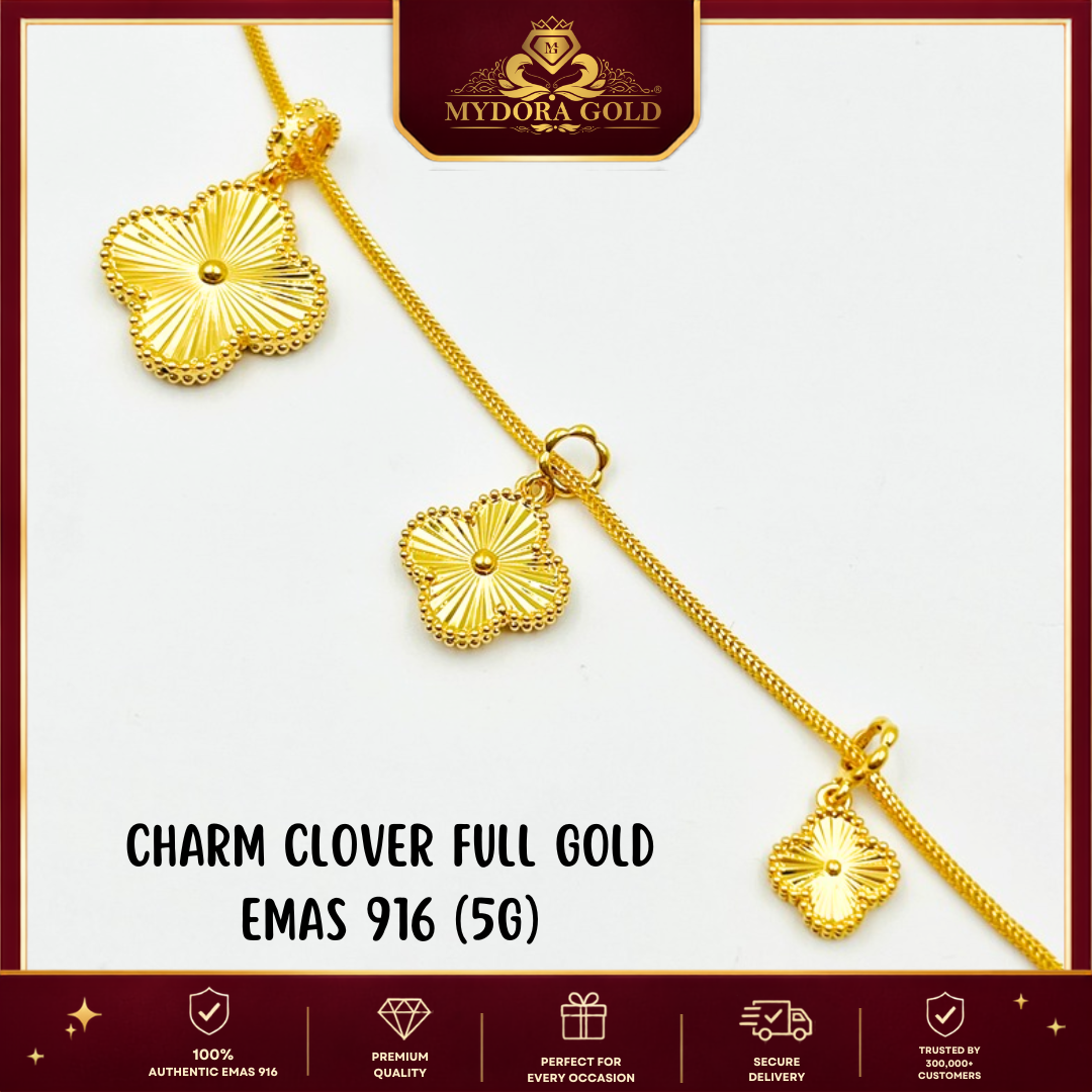 MYDORA Charm Clover Full Gold (5G) l EMAS 916/22K