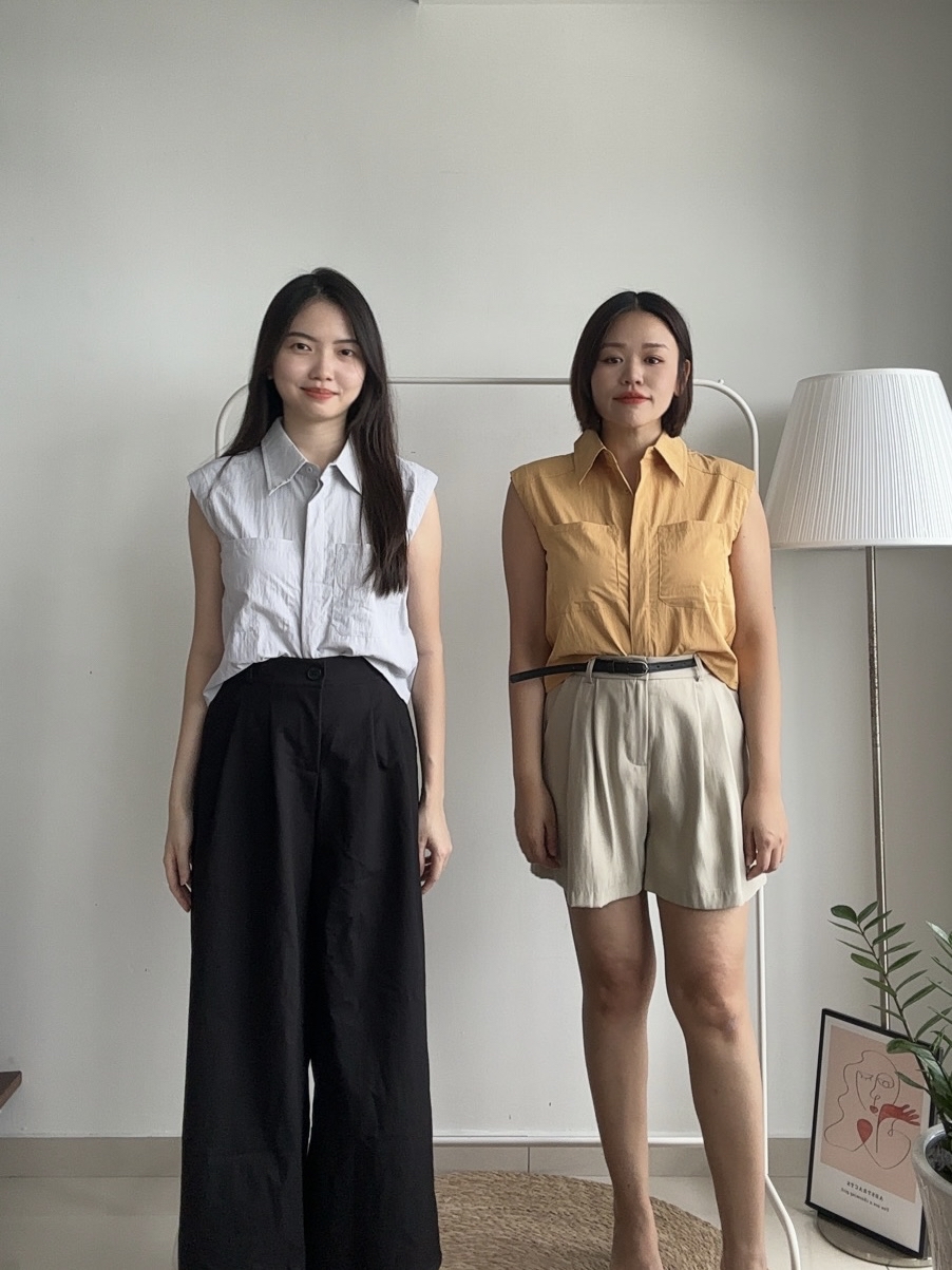 T4186 Sleeveless Crop Shirt - 4 Colors 