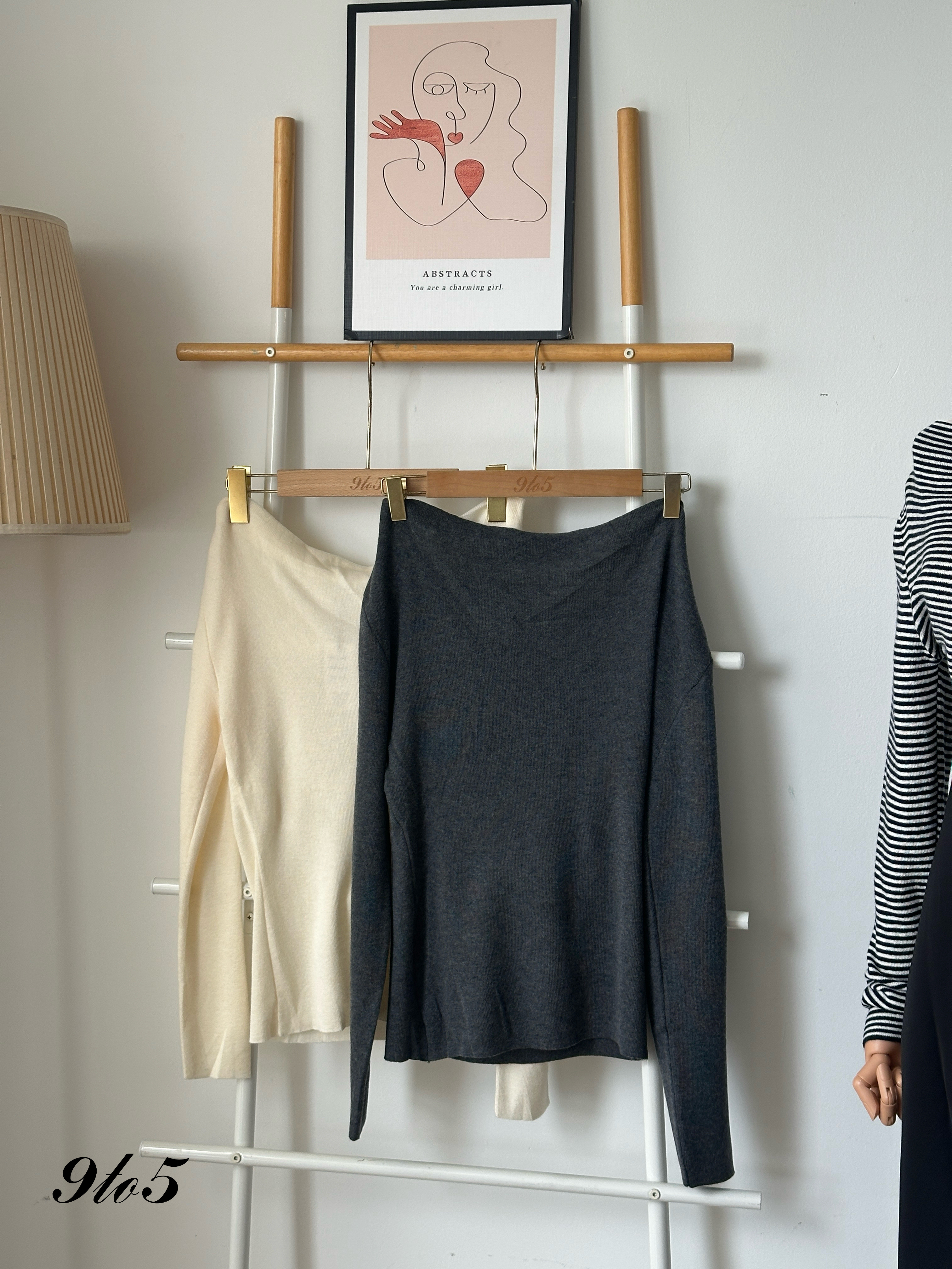 T3982 Off-Shoulder Knit Top - 3 Colors