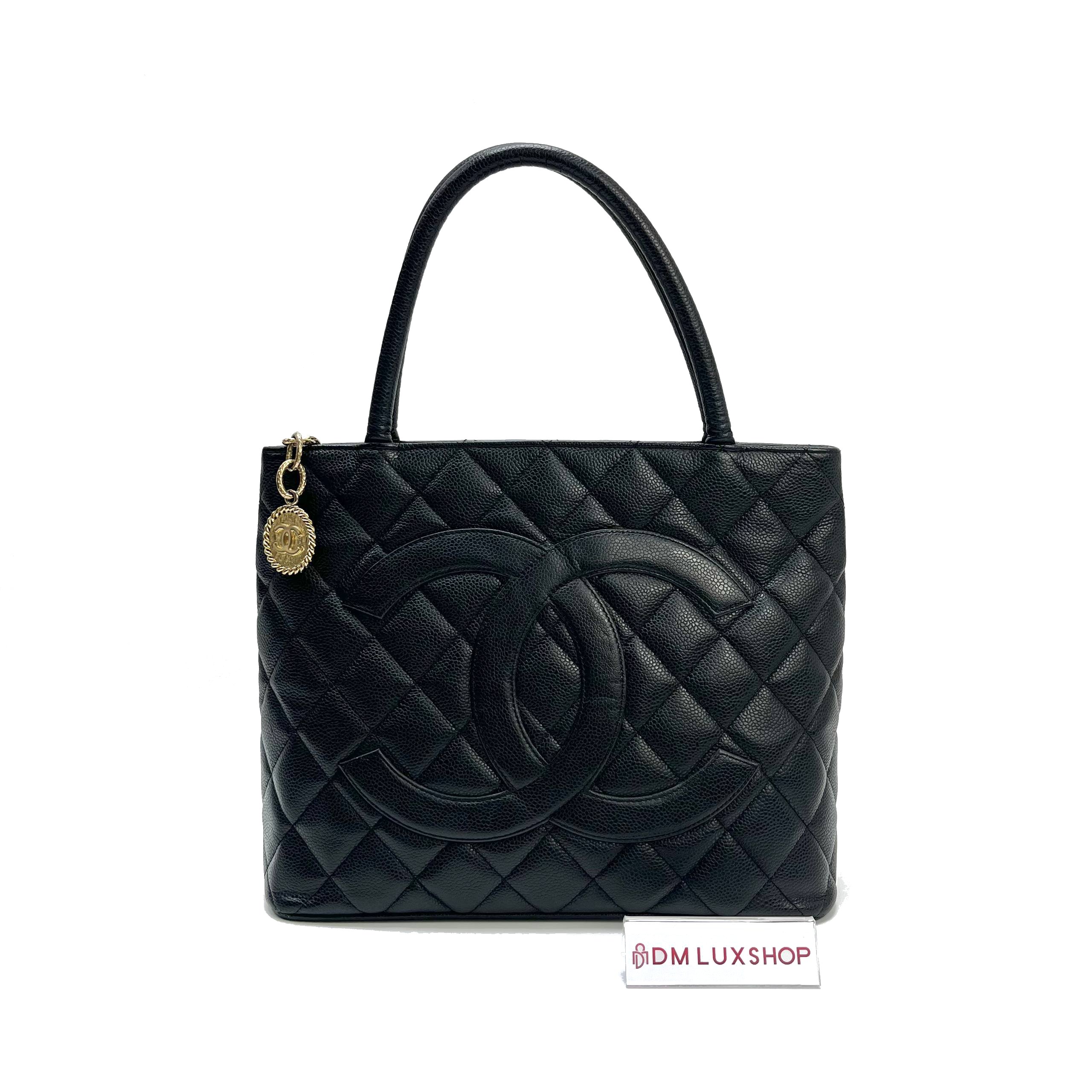 Chanel Black Caviar Medallion Tote Bag GHW (Serial 10, Year 2006)